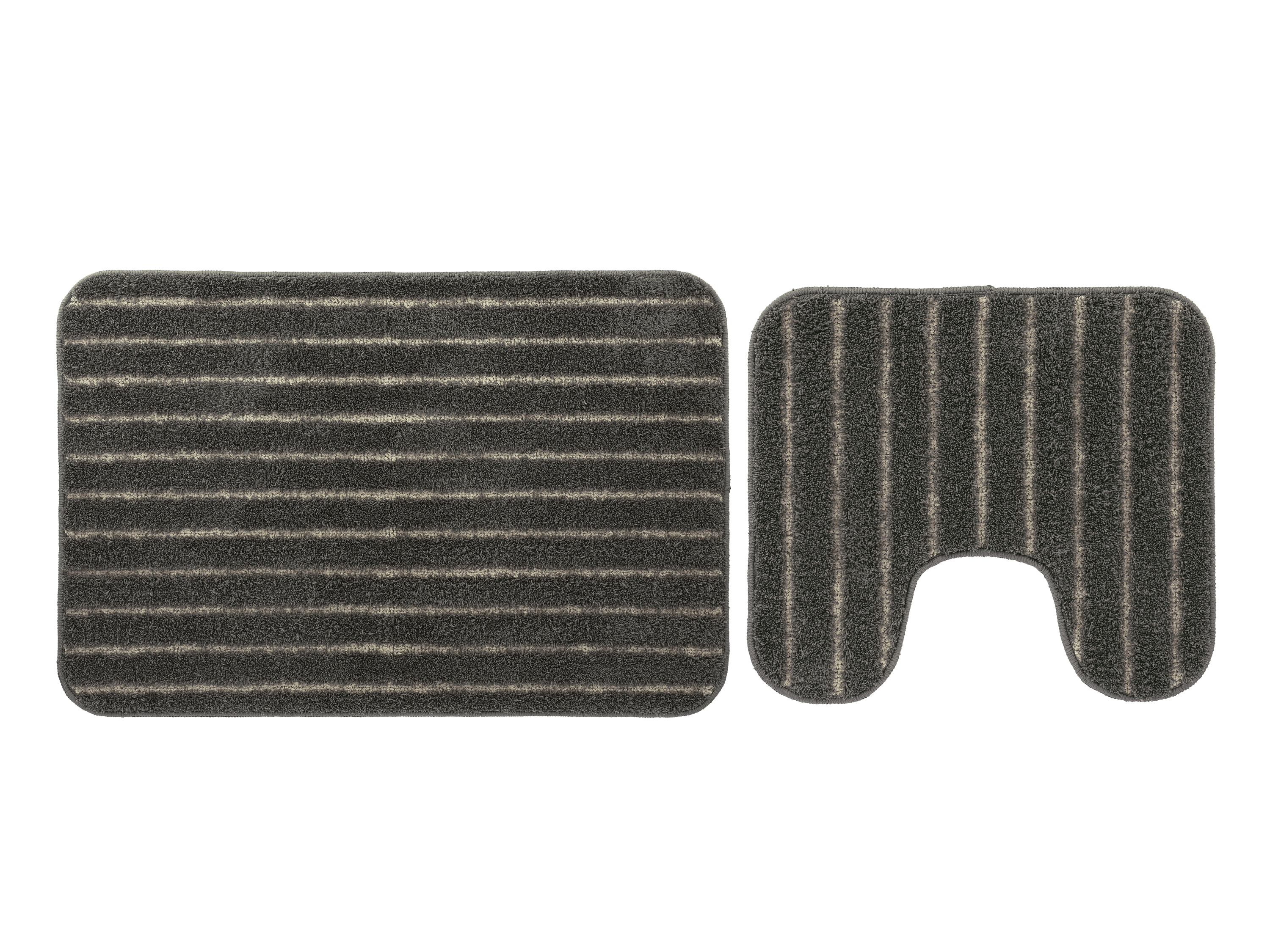 Livarno home Komplet 2 dywaników łazienkowych szary z wycięciem na WC