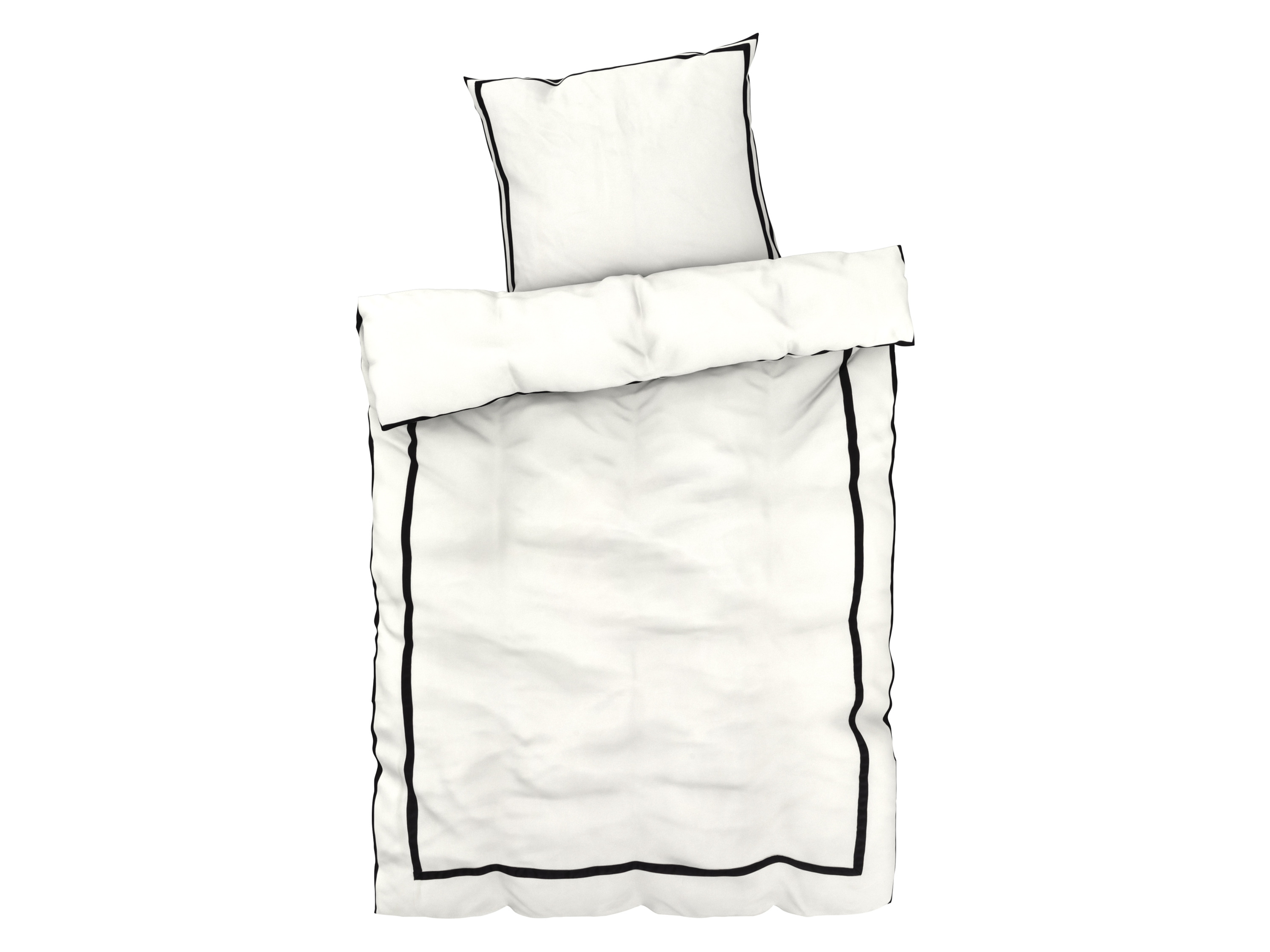 Livarno home Pościel satynowa, 140 x 200 cm Biały/ czarny