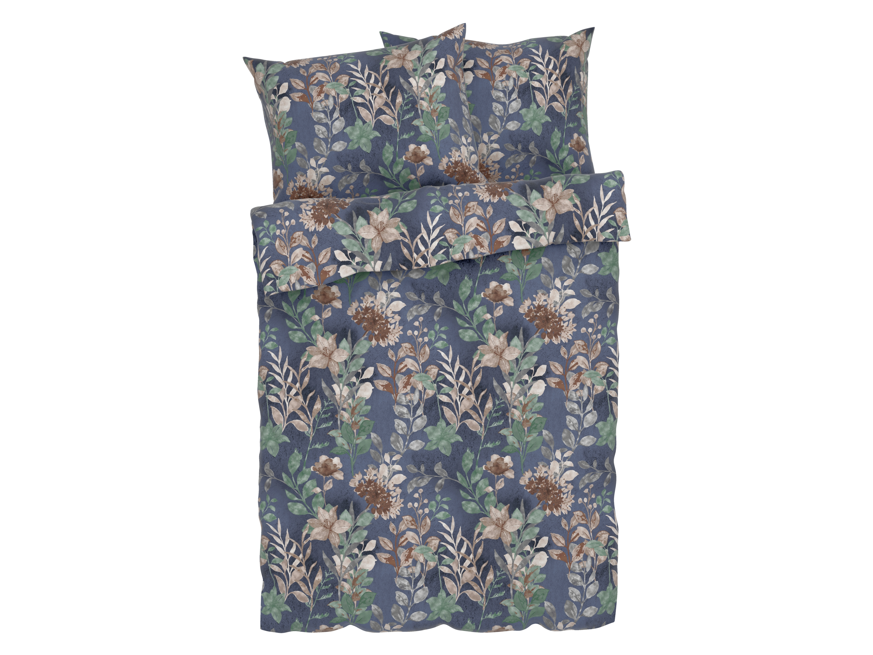 Livarno home Pościel z mikrofibry satynowej, 160 x 200 cm Liście