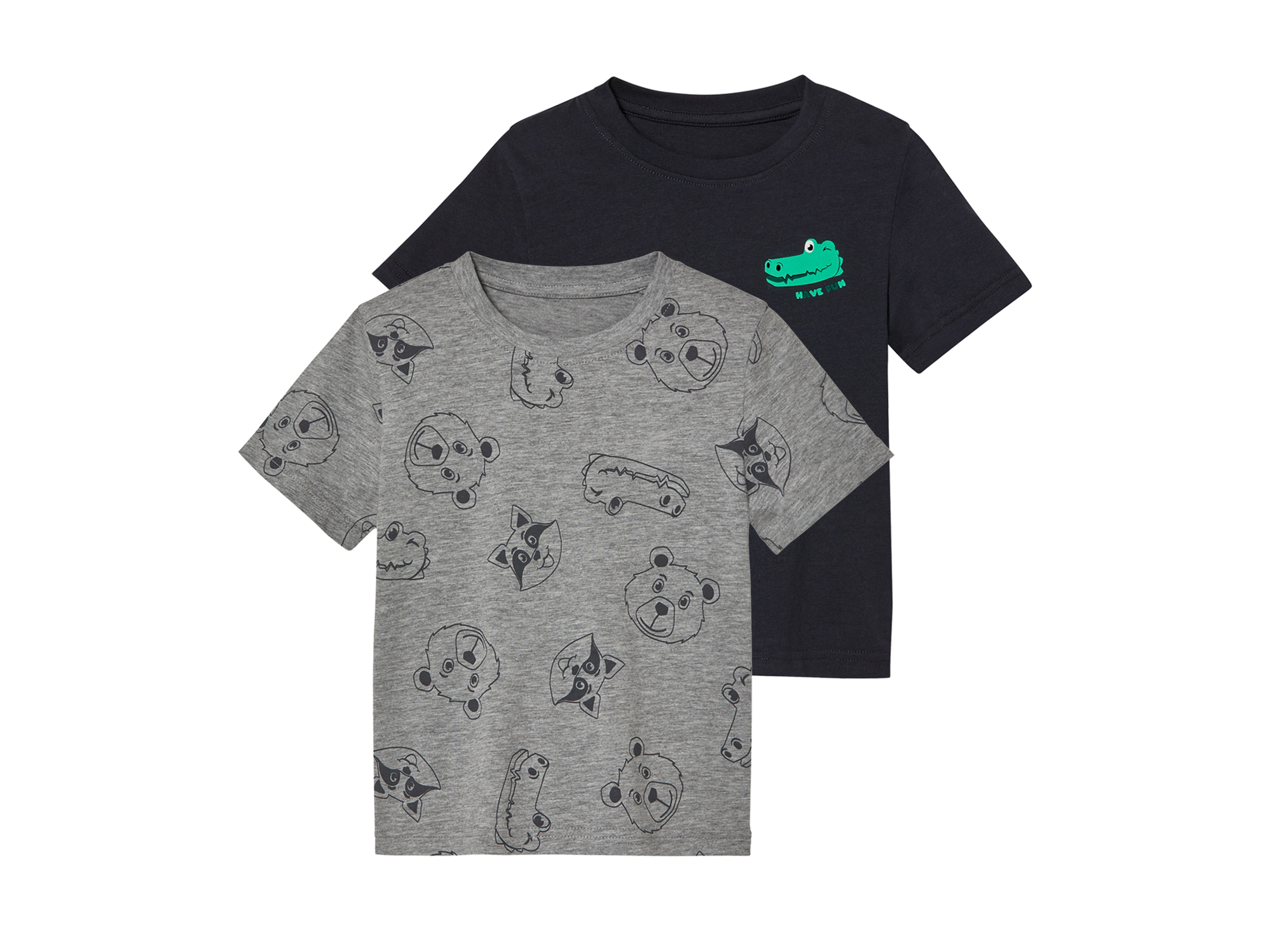lupilu T-shirty dziecięce, 2 sztuki Granatowy/szary, 98/104