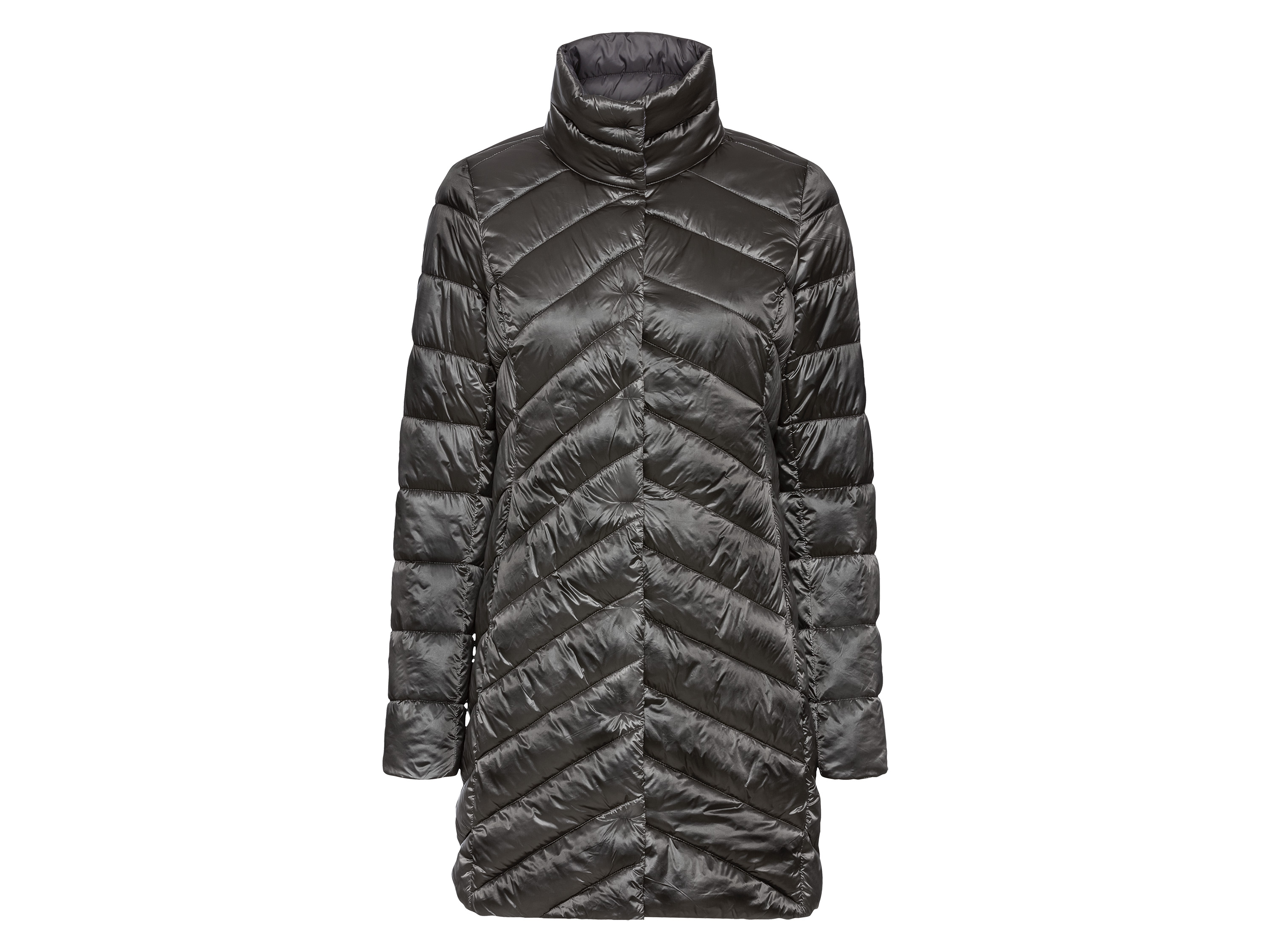 esmara Płaszcz damski pikowany z impregnacją Szary, metaliczny, L44/46