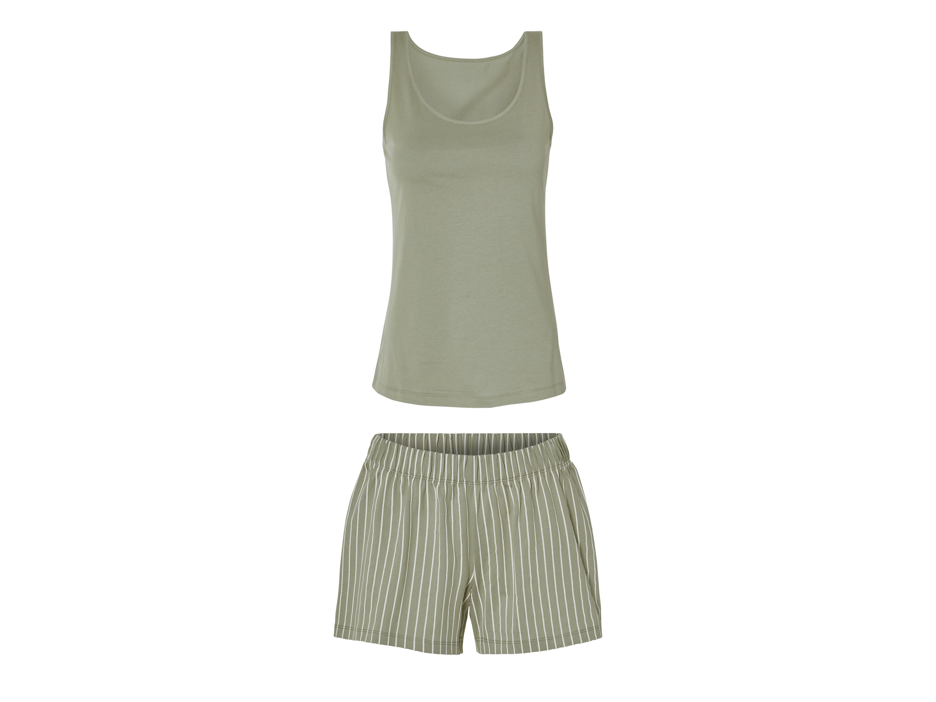 esmara Piżama damska z bawełny Oliwkowy, XS 32/34