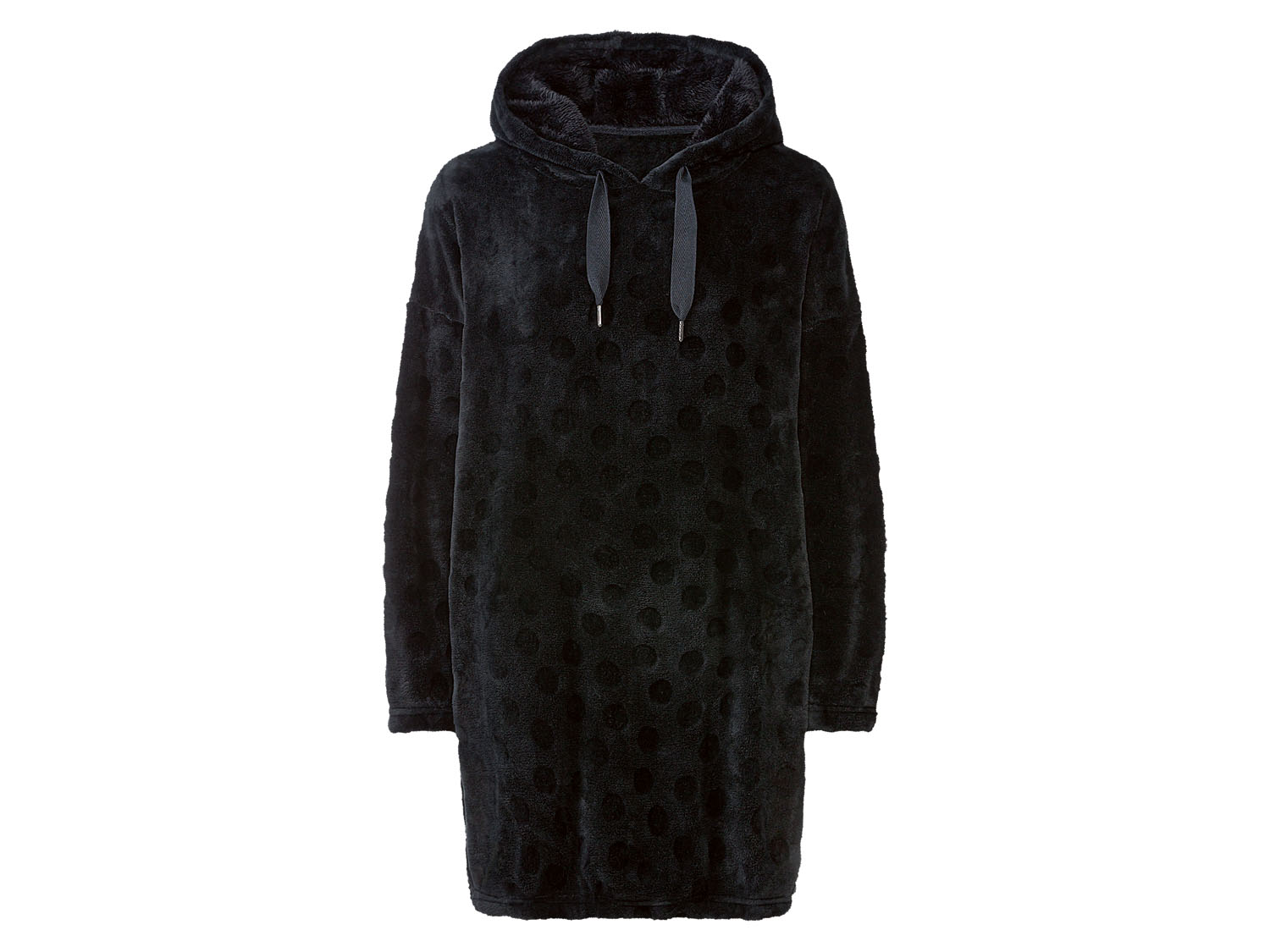 esmara Sukienka damska z pluszu z kapturem XS 32/34, Czarny