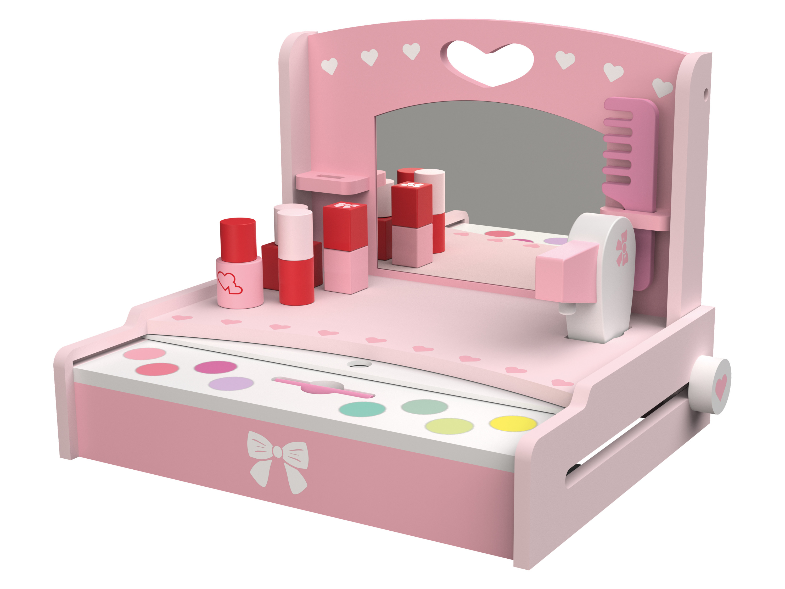 lupilu Drewniana przychodnia / stół warsztatowy / toaletka do zabawy Toaletka