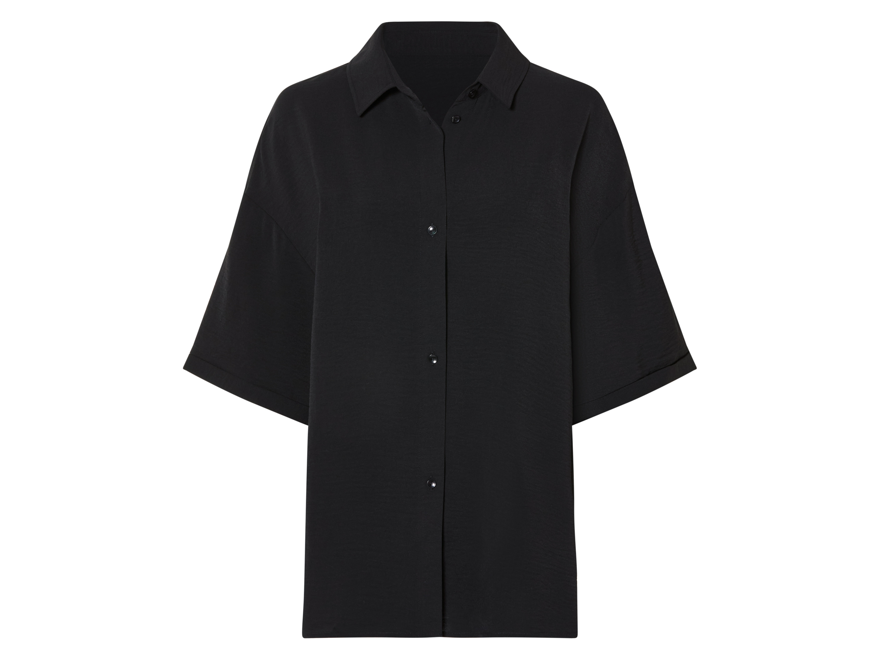 esmara Koszula damska o wyglądzie satyny Czarny, XS 32-34