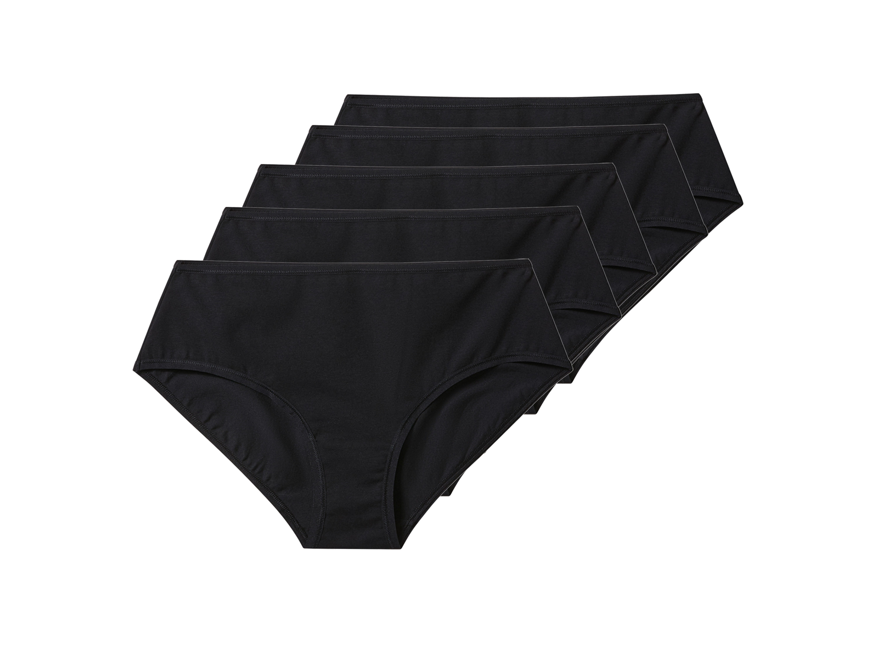 esmara Majtki figi damskie z wysokim stanem, 5 par Czarny, S36/38