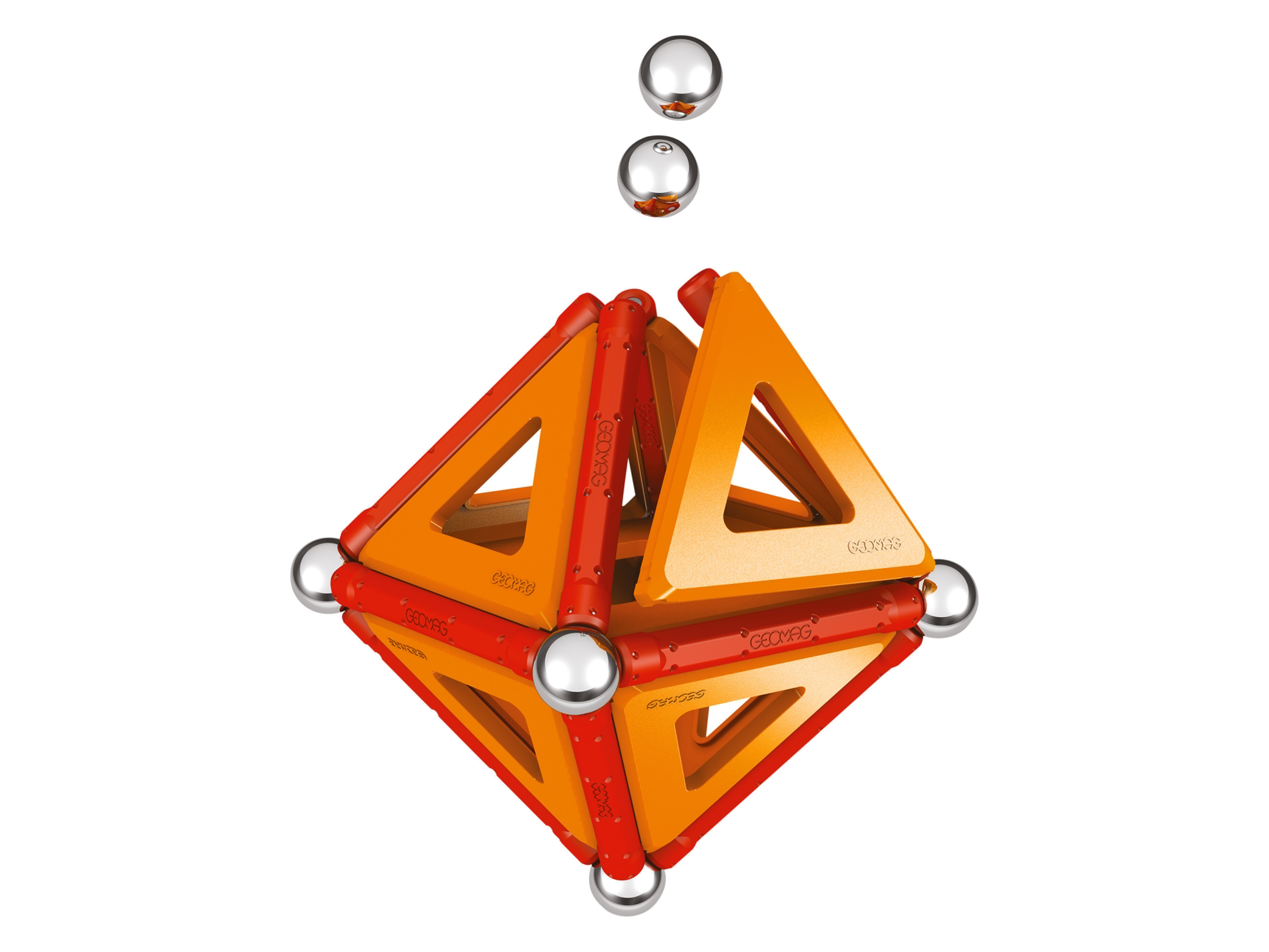 Geomag Klocki magnetyczne, 35 elementów Classic Pannels pomarańczowy