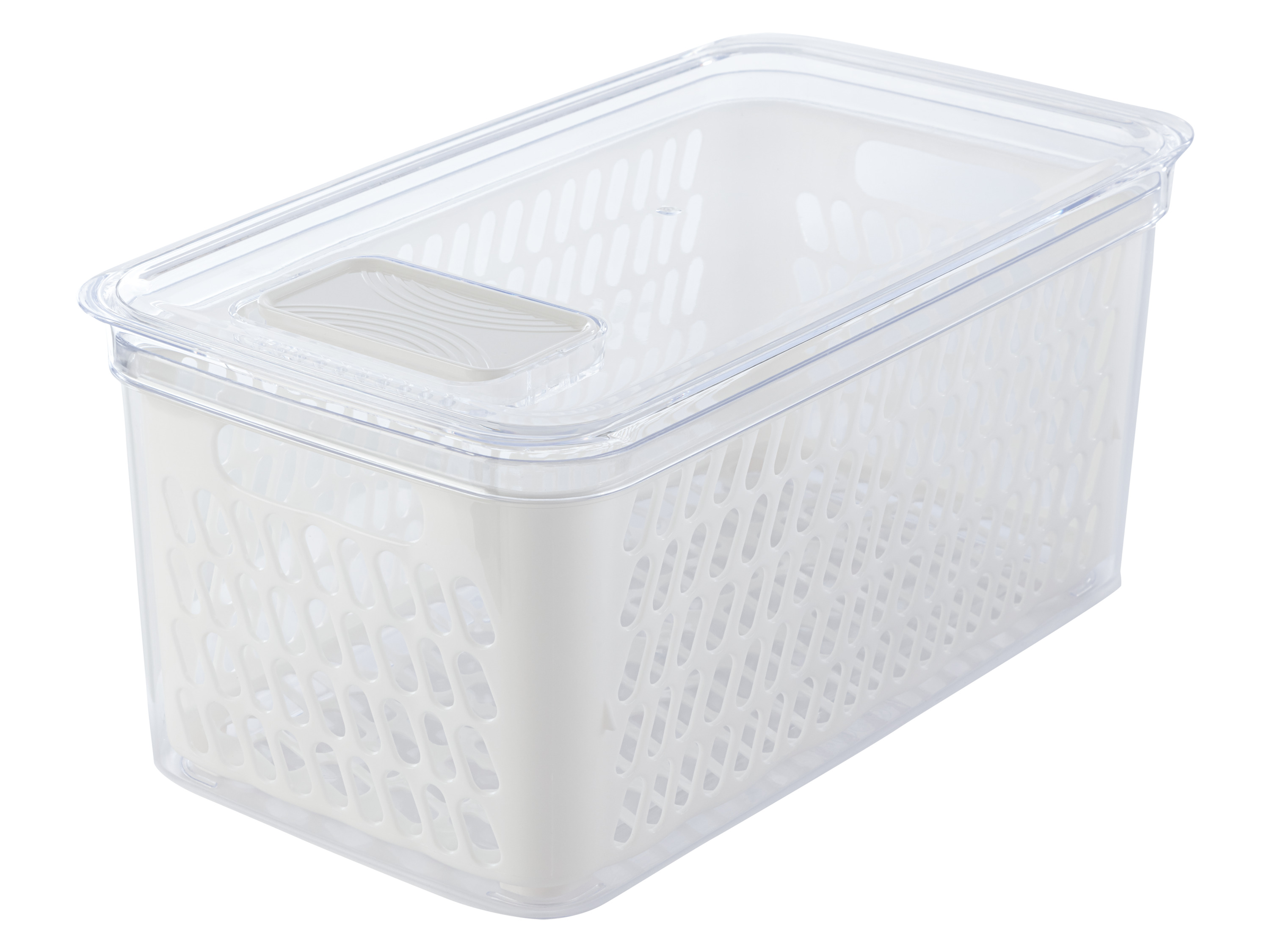 Livarno home Pojemnik lub zestaw pojemników do przechowywania żywności z wyjmowanym wkładem ociekowym Duża, biała