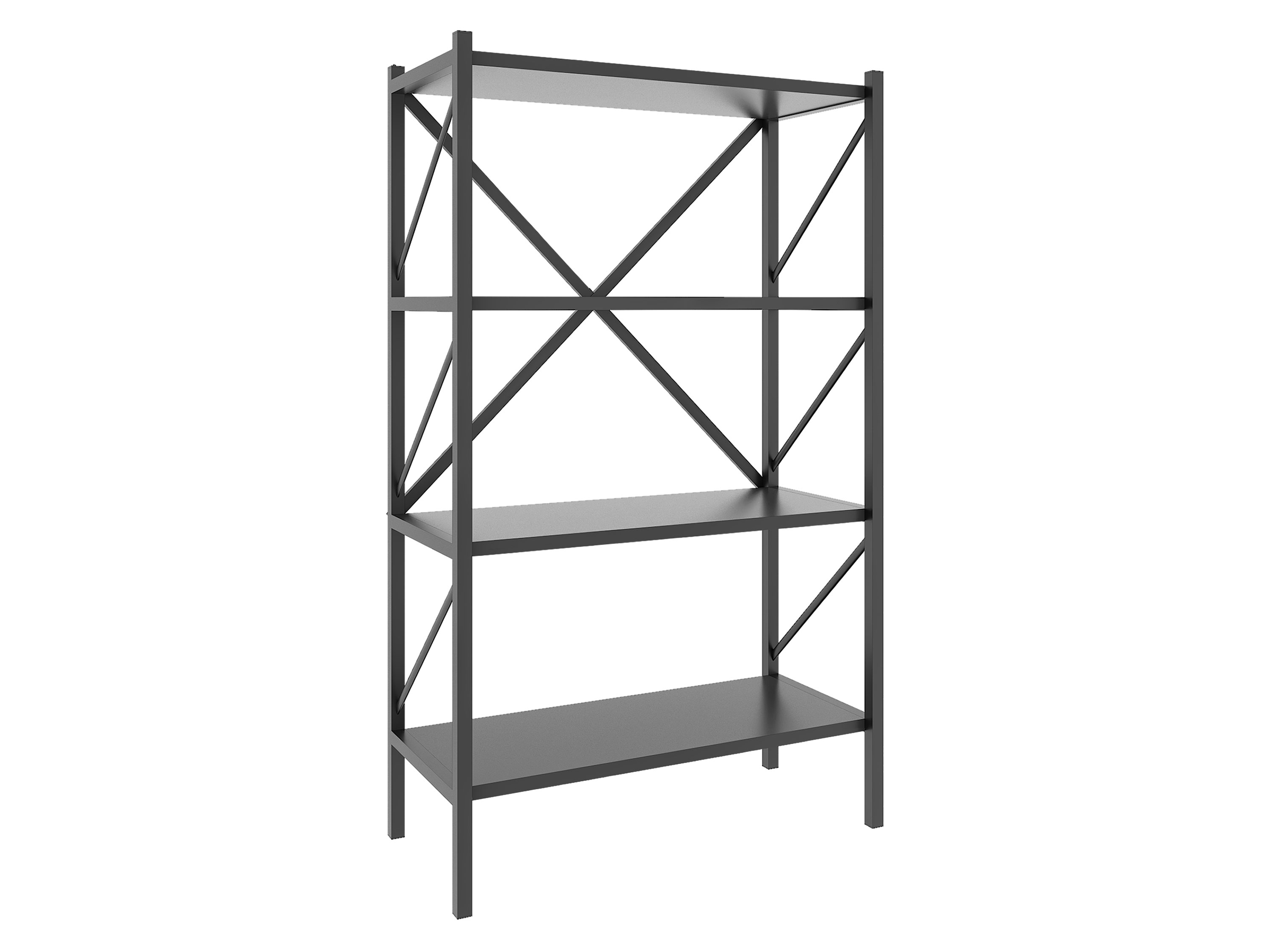 VCM Regał Insasi w stylu industrialnym 4 półki, Antracytowy