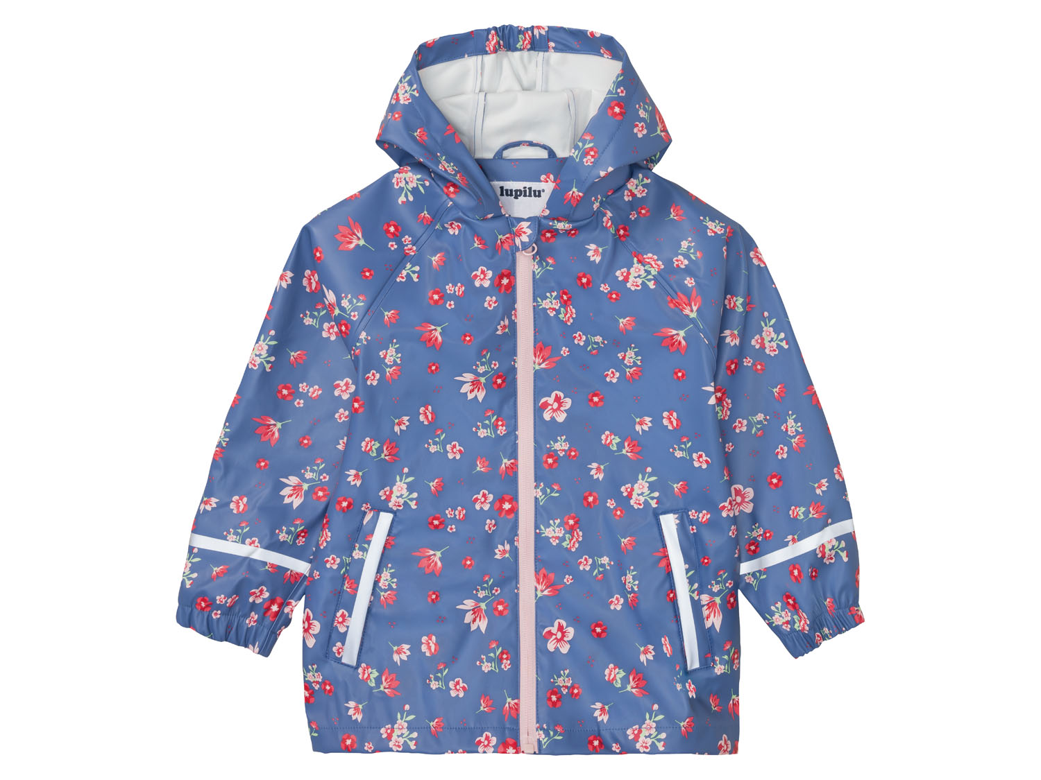 lupilu Dziecięca kurtka przeciwdeszczowa, dziewczęca, wiatroszczelna i wodoodporna Niebieski, 86/92