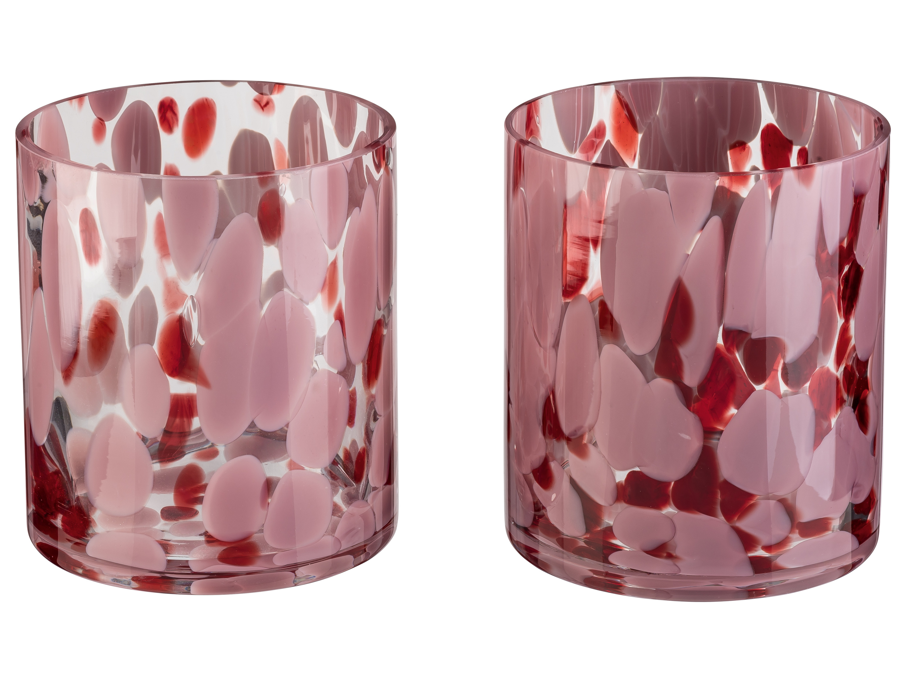 Livarno home Zestaw 2 świeczników do podgrzewaczy Walcowaty/czerwony