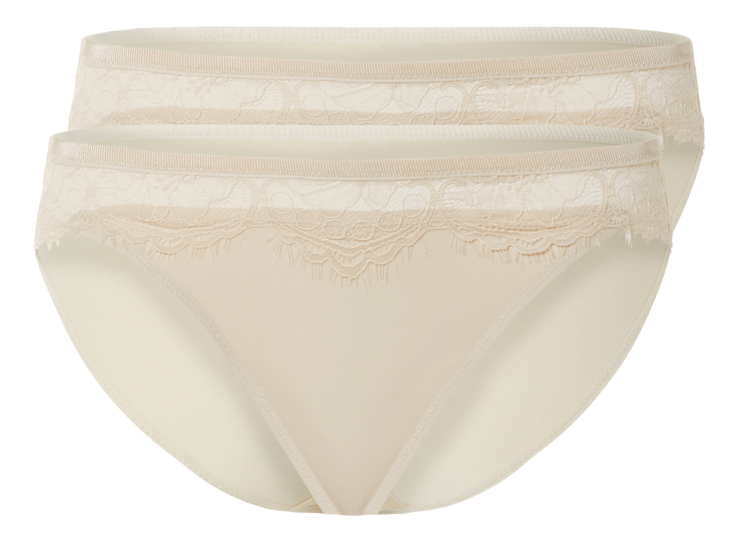 esmara Figi damskie z koronką, 2 pary Beżowy, M40/42