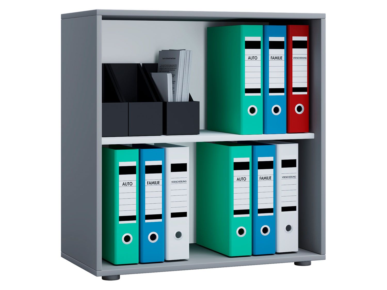 VCM Regał biurowy Lona Bez drzwi, Szary, L