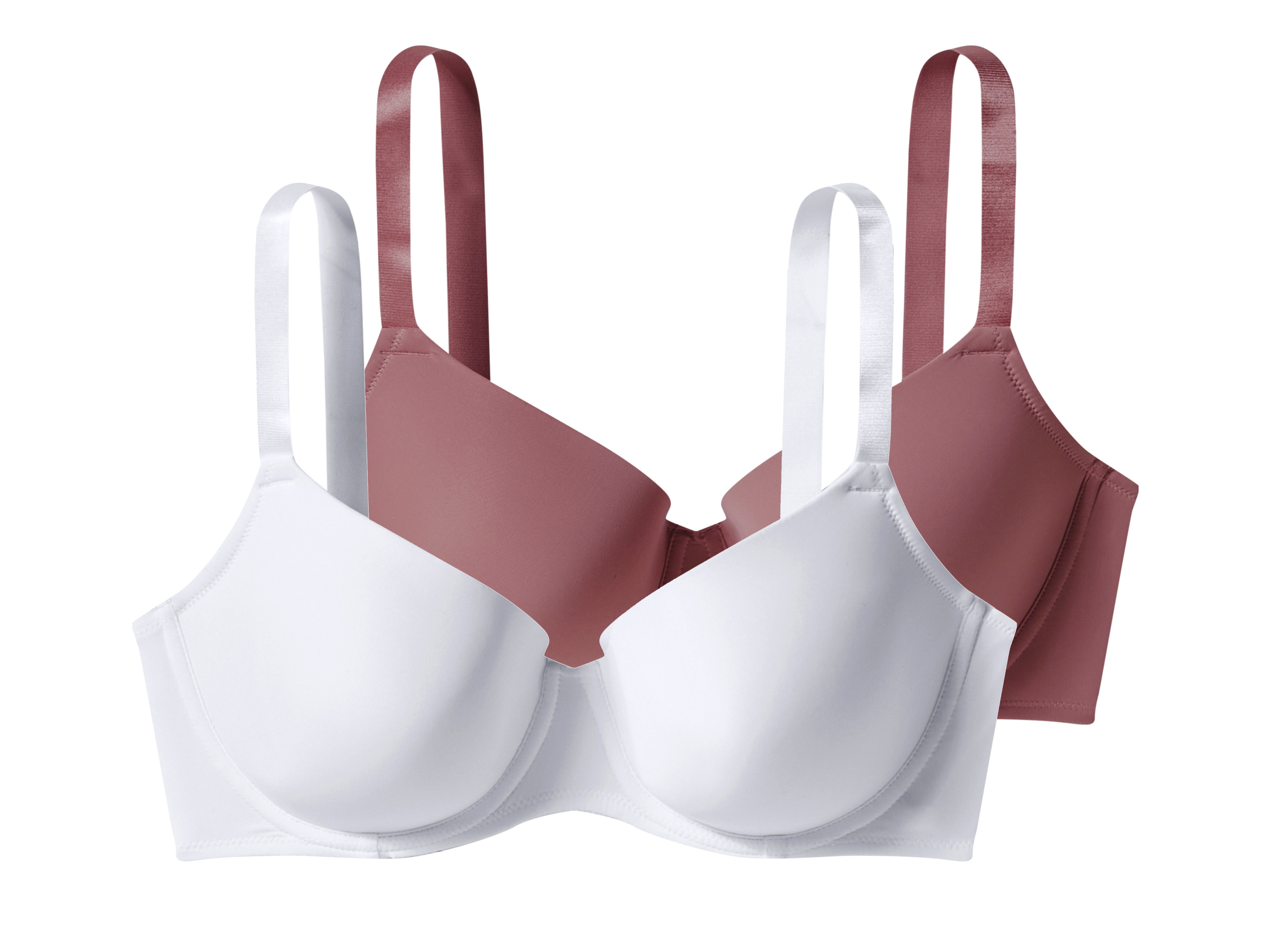 esmara Biustonosze damskie z biobawełną, 2 sztuki Różowy/biały, 90C