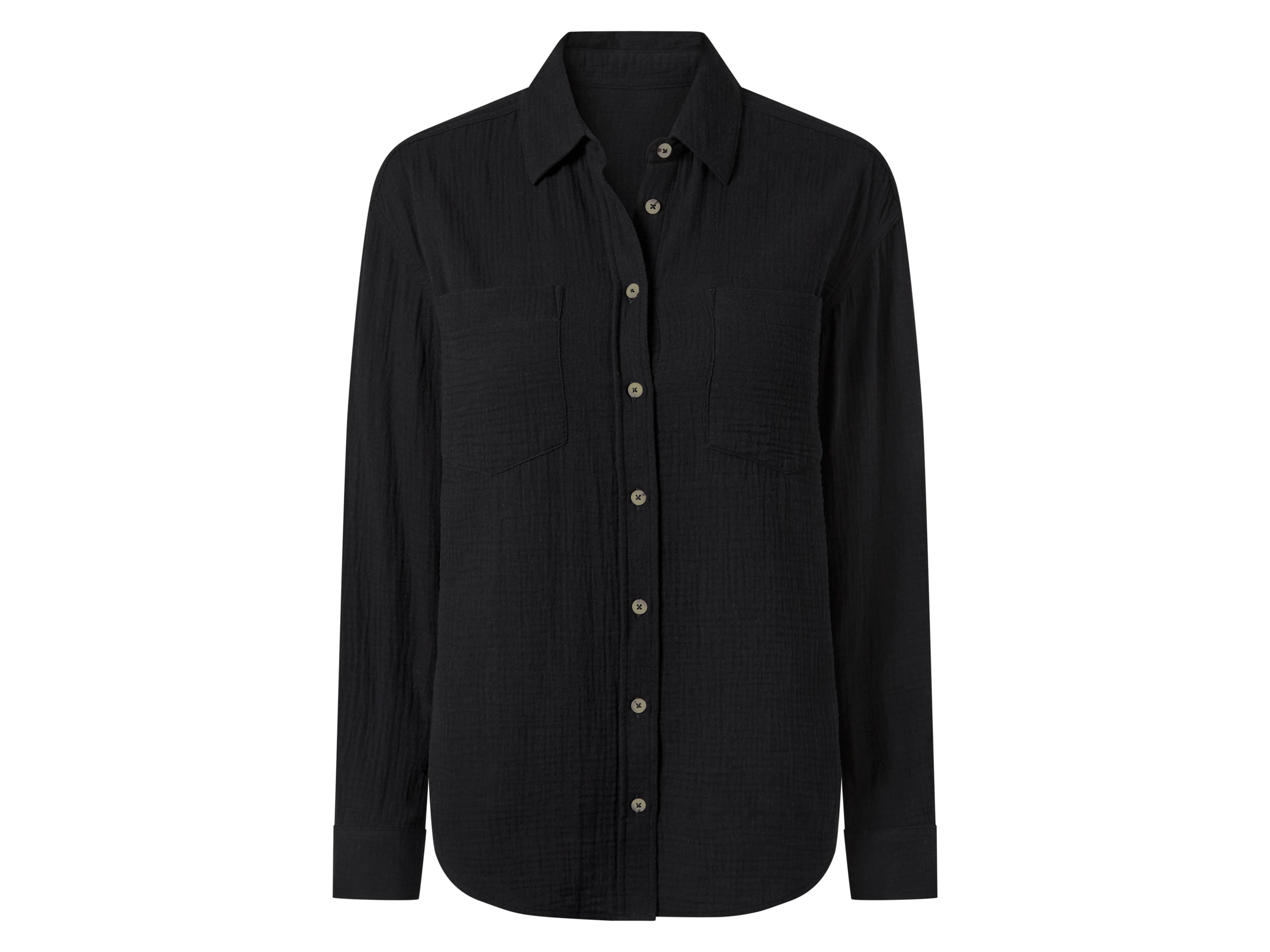 esmara Bluzka damska z bawełny muślinowej Czarny, 38