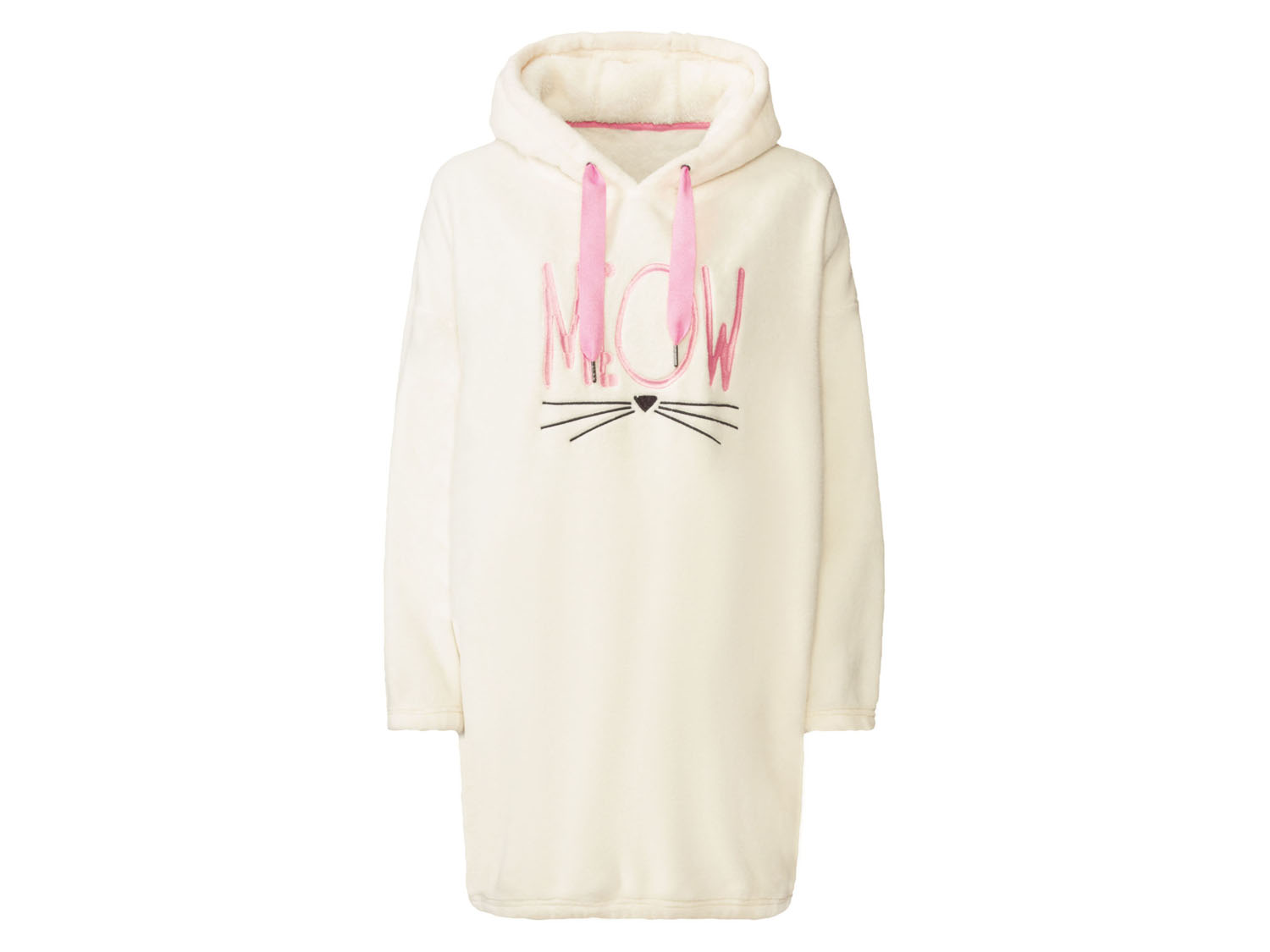 esmara Sukienka damska z pluszu z kapturem XS 32/34, Kremowy