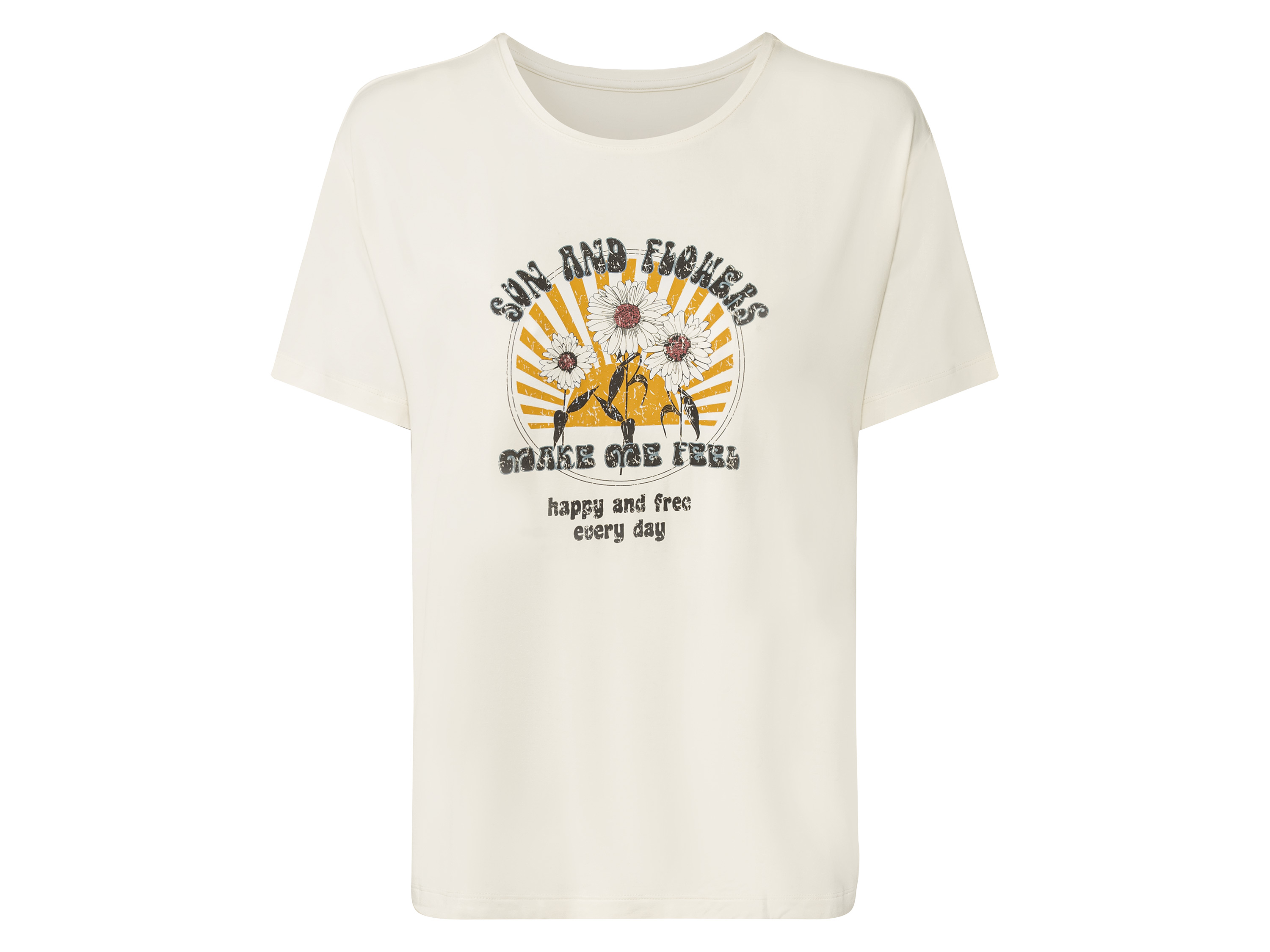 esmara T-shirt damski z nadrukiem Kremowy, S 36/38