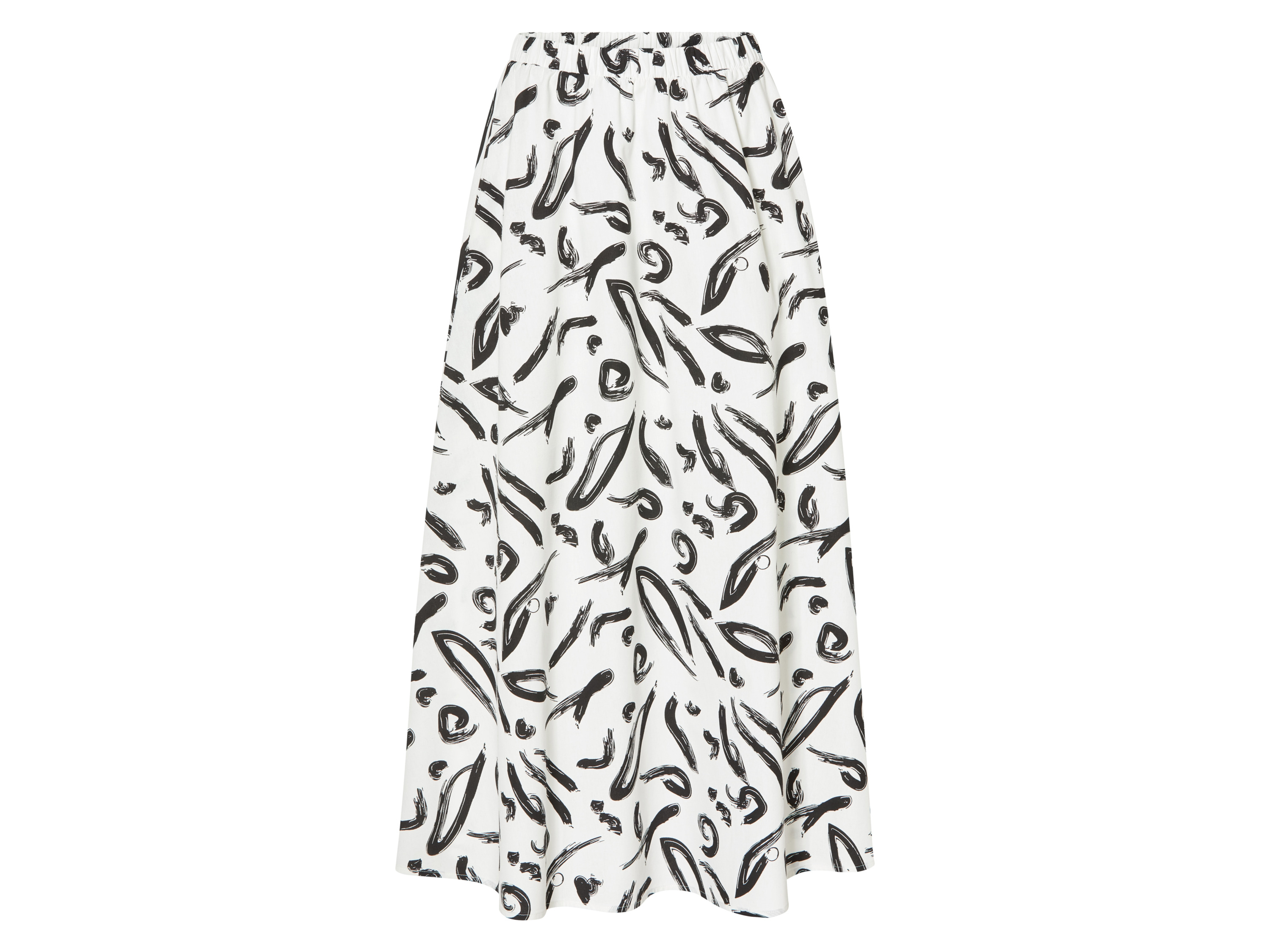 esmara Spódnica midi damska z bawełny Czarny / biały, L44/46