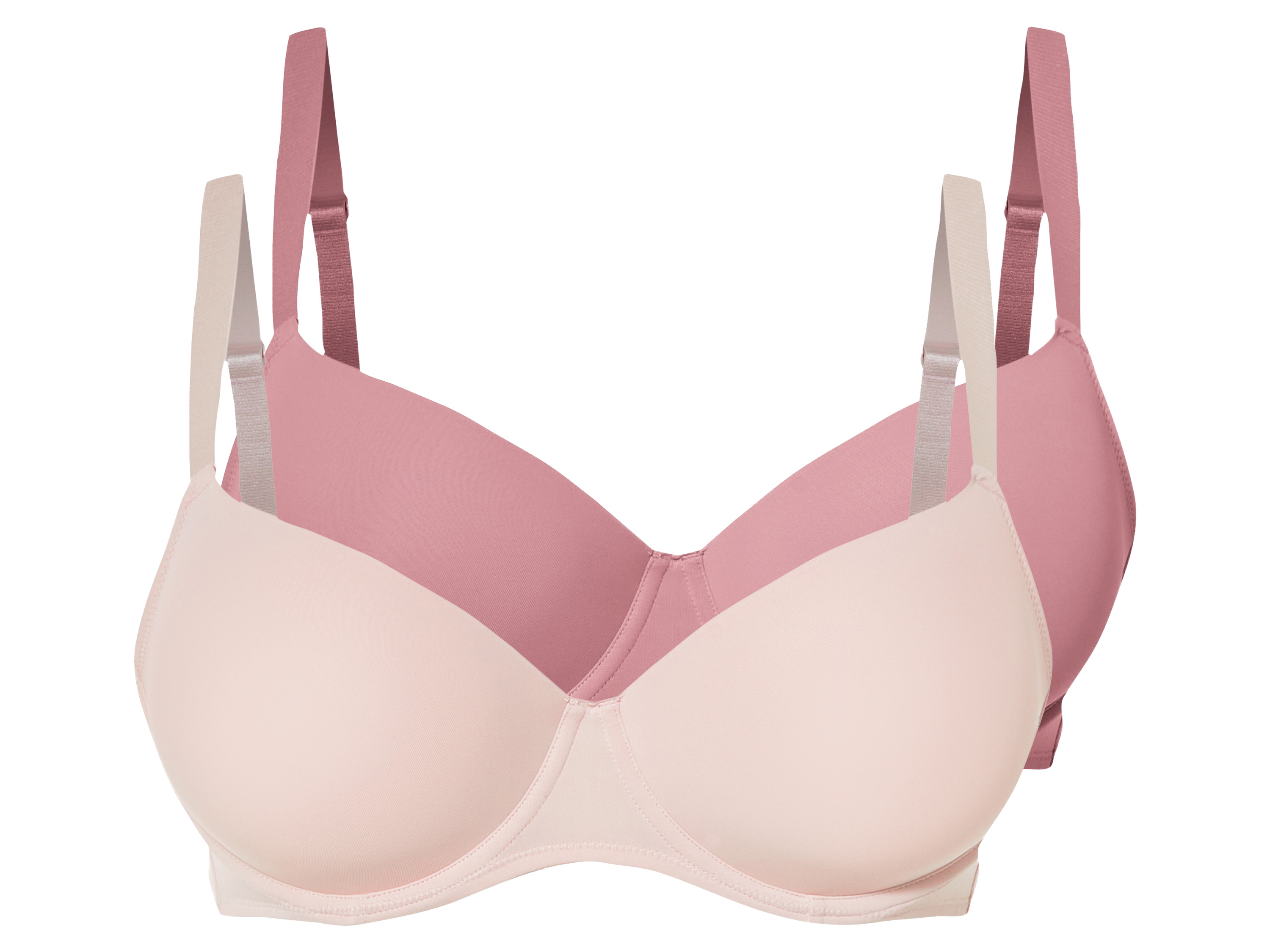 esmara Biustonosze push-up damskie, 2 sztuki Różowy/ jasnoróżowy, 85D