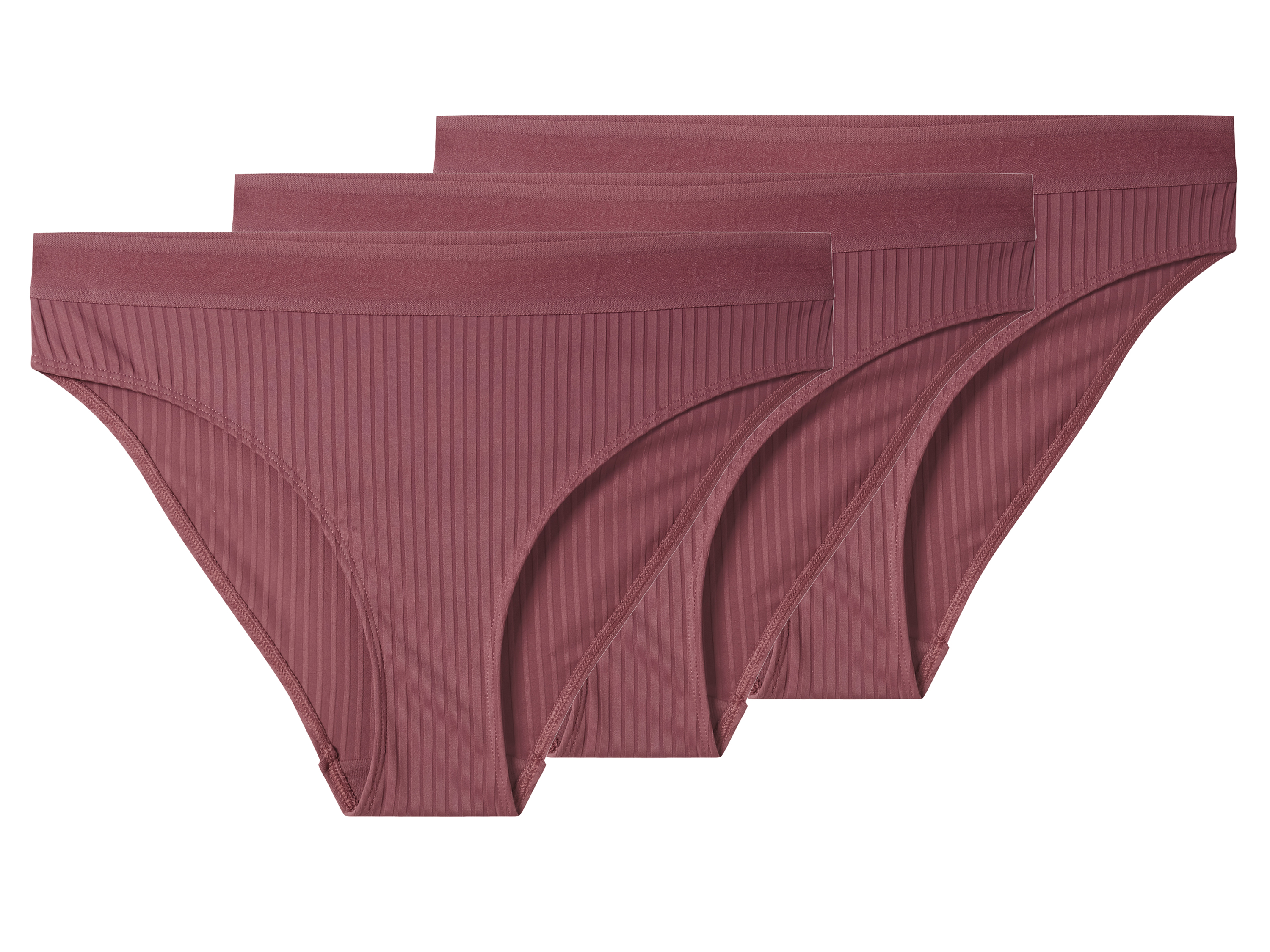 esmara Majtki figi damskie, 3 pary Ciemnoróżowy, L44/46