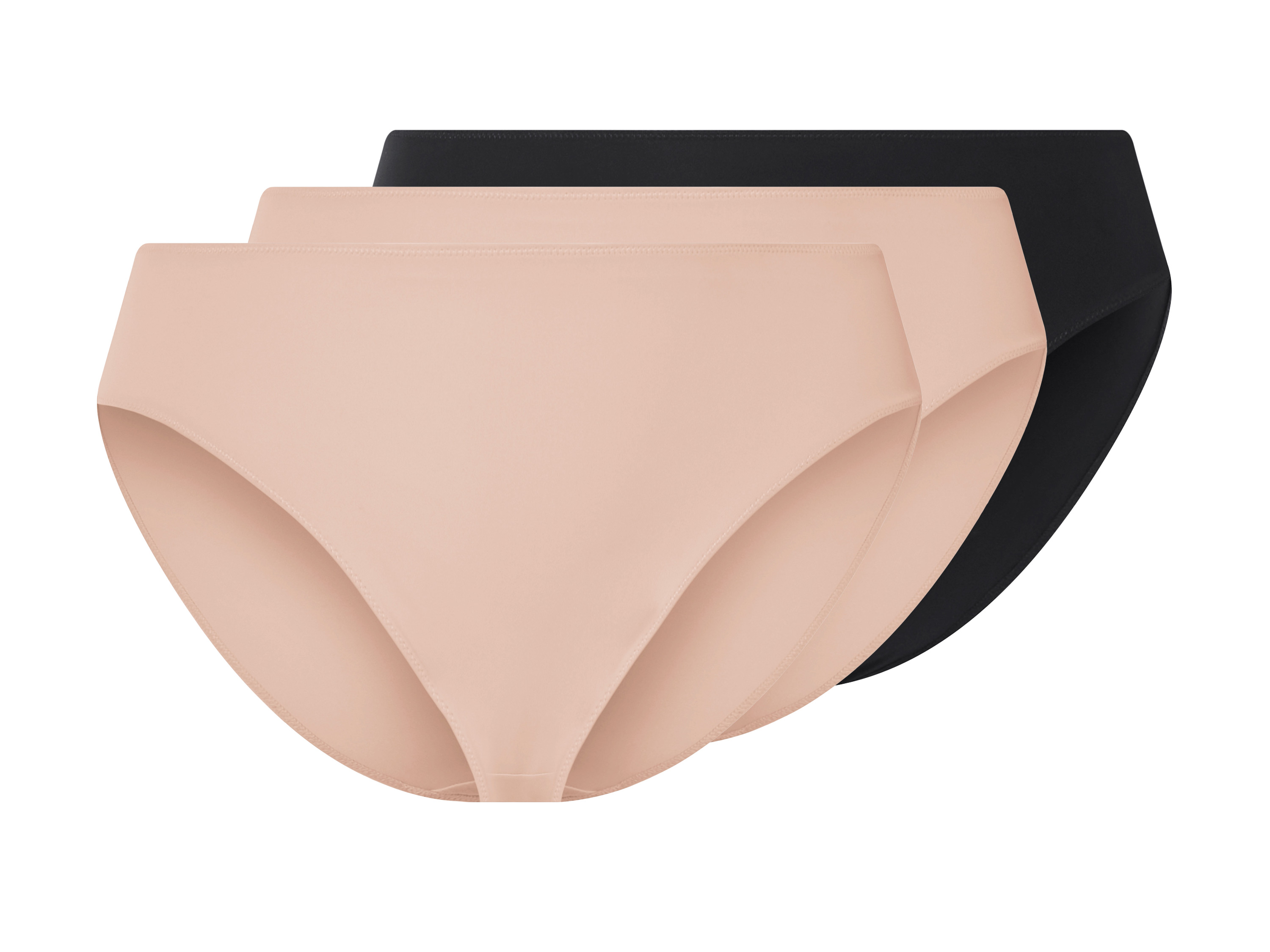 esmara Majtki figi damskie, 3 pary Czarny/ beżowy, XXL 52/54