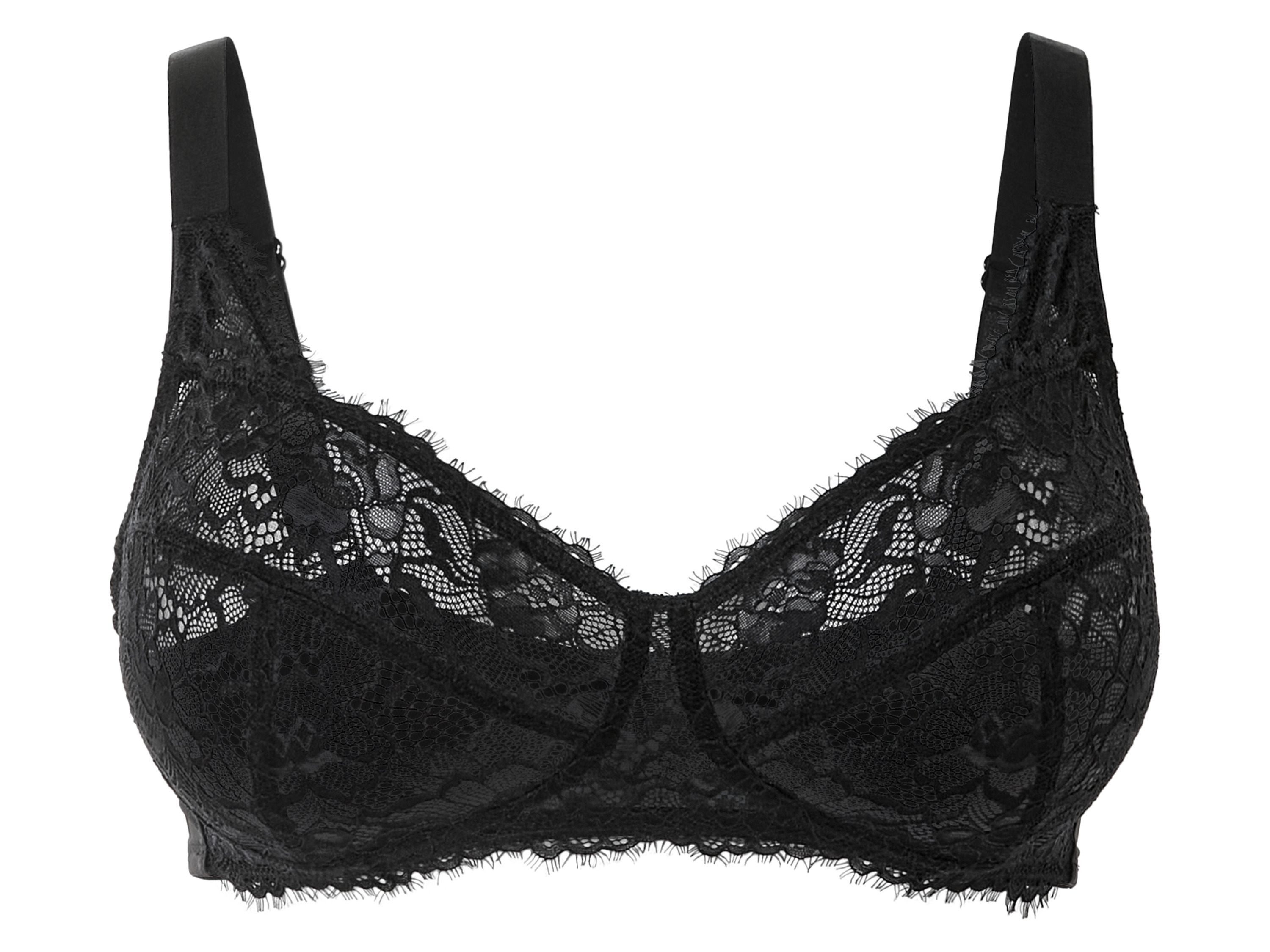 esmara Biustonosz damski z koronki, szerokie ramiączka 85C, Czarny