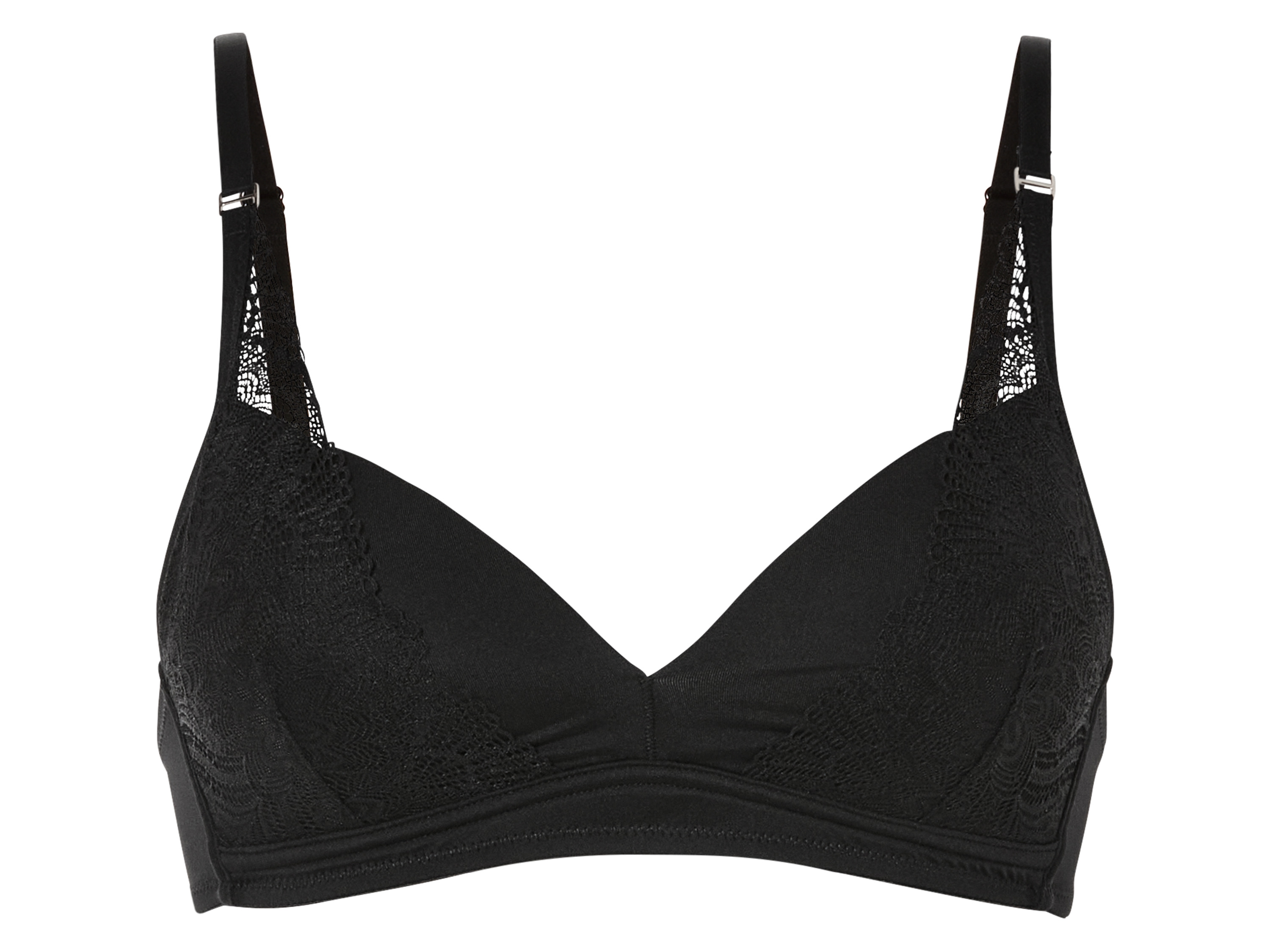 esmara Biustonosz braletka z koronką i miseczkami push-up Czarny, M40/42