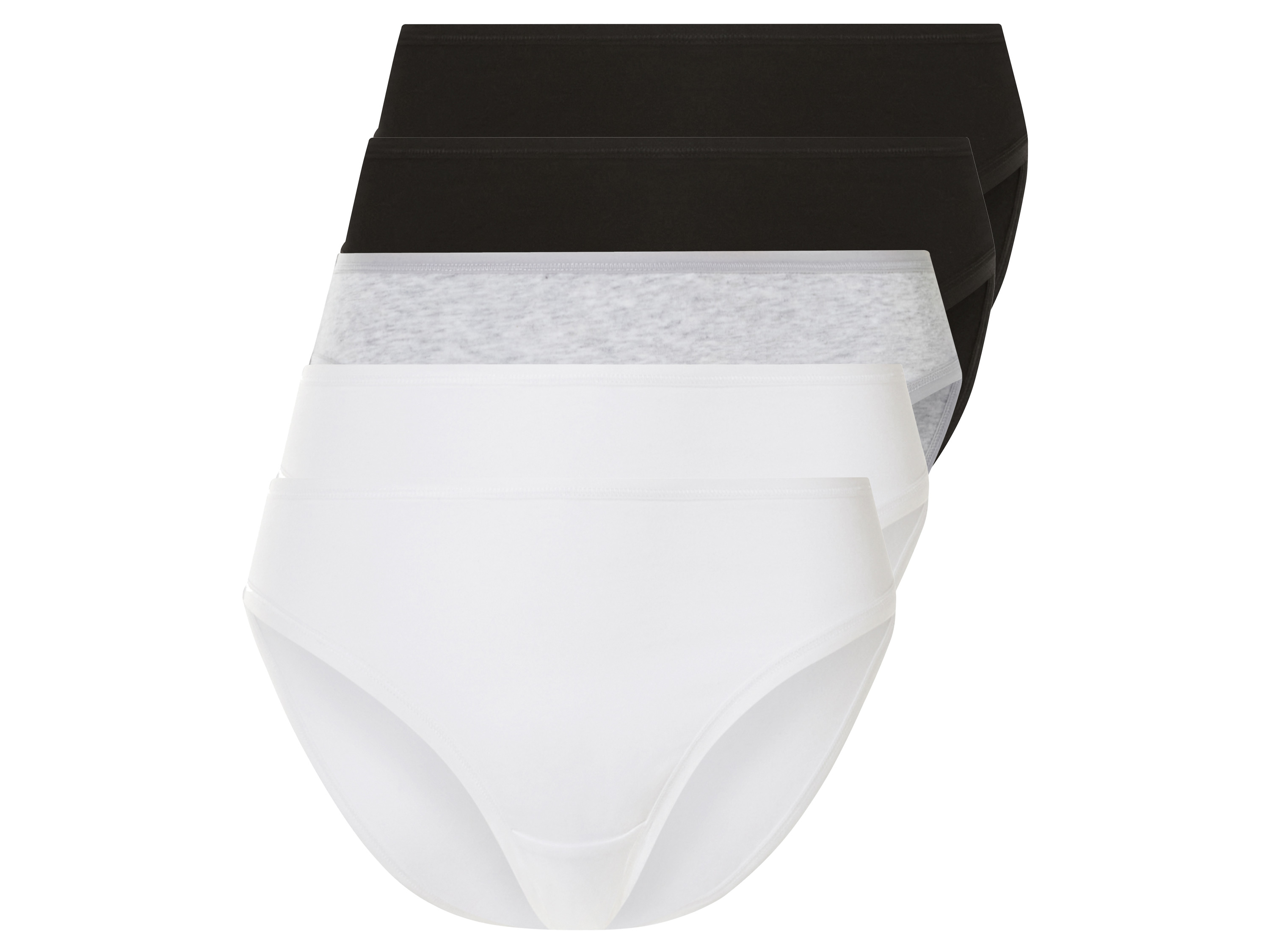 esmara Figi damskie z bawełną, 5 par Czarny/ szary/ biały, XS 32/34