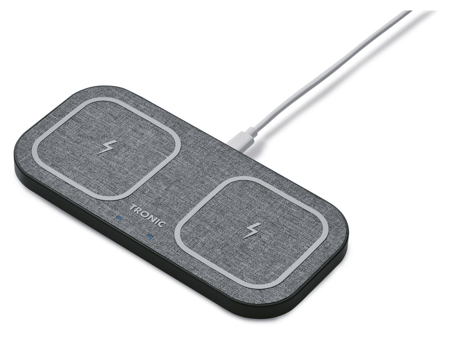 Tronic Podkładka ładująca Qi Dual, metalowa ramka, z zasilaczem 30 W Biały