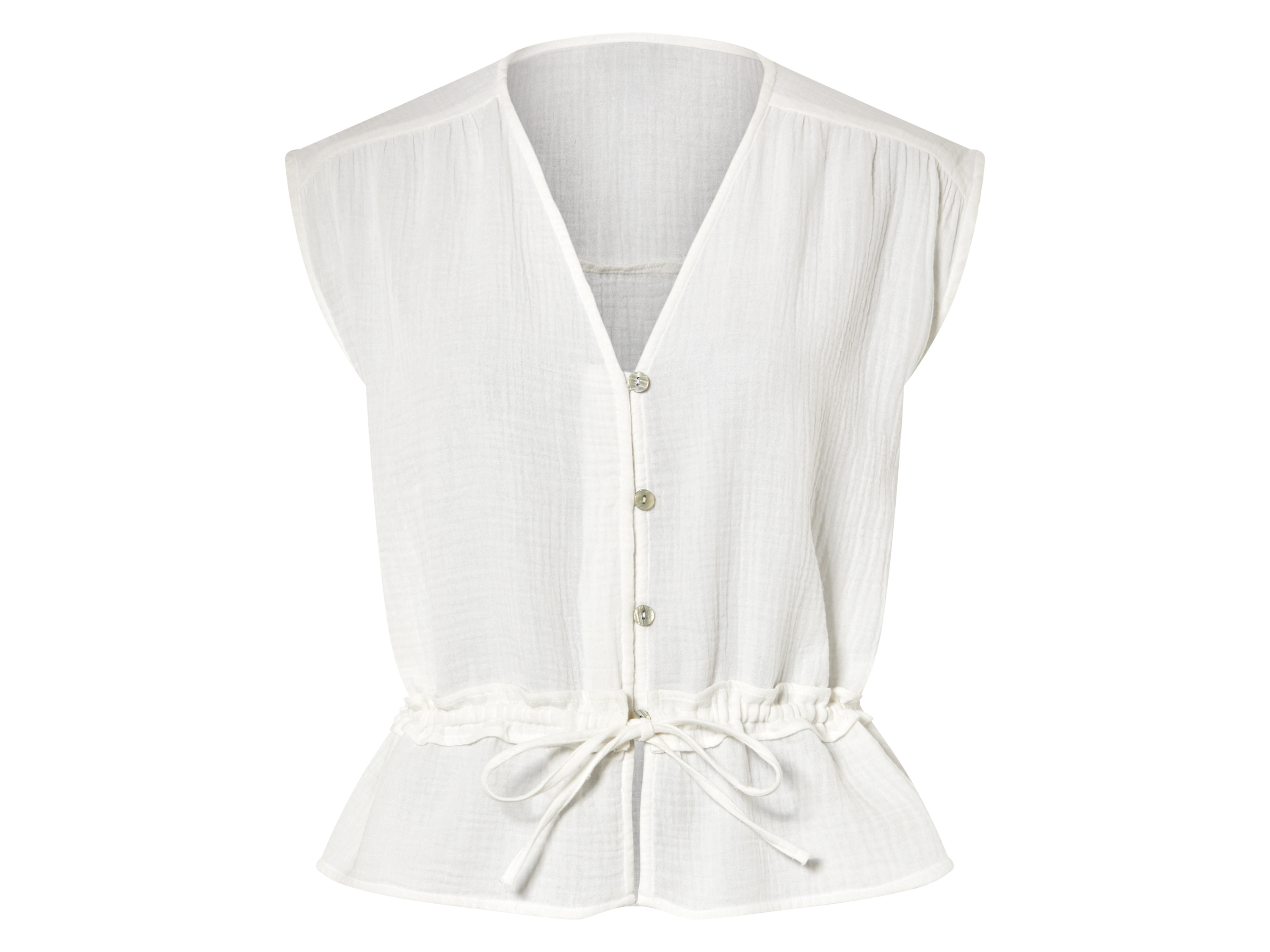 esmara Bluzka damska z bawełny muślinowej Biały, 42