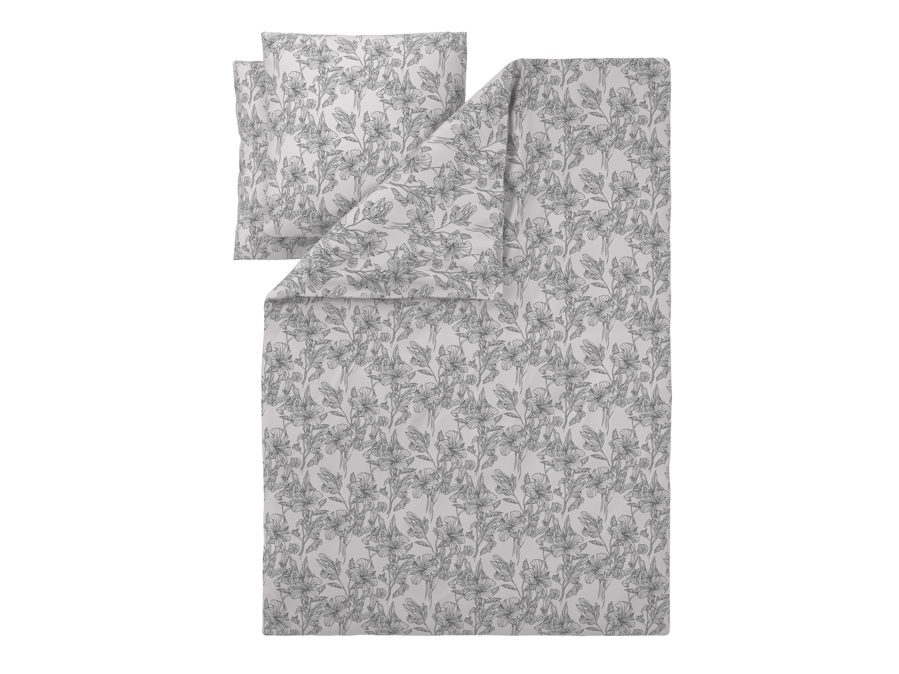 Livarno Pościel z bawełną renforcé, 160 x 200 cm Biały/szary