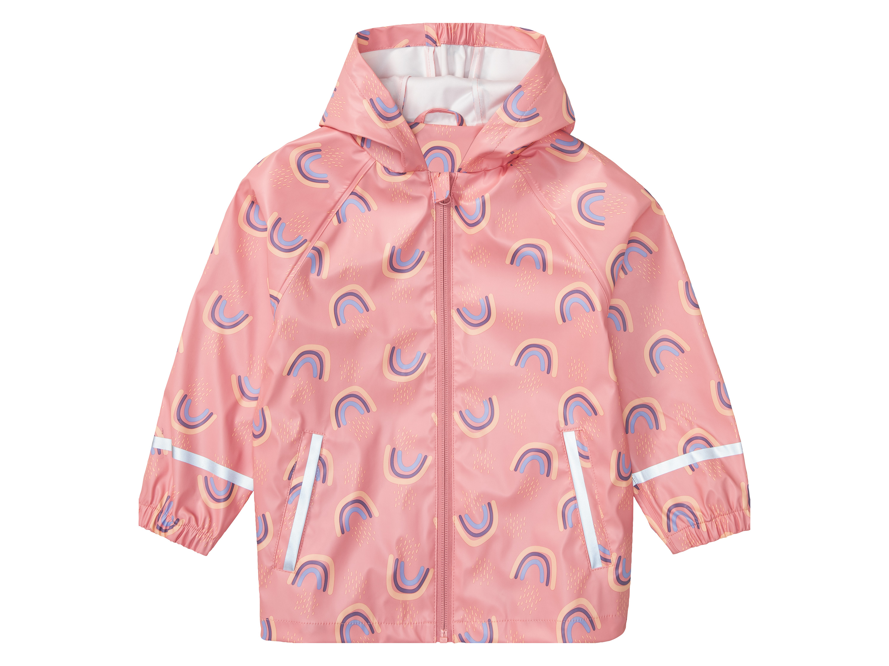 lupilu Kurtka przeciwdeszczowa dziecięca z kapturem 98/104, Różowy, wzorzysty