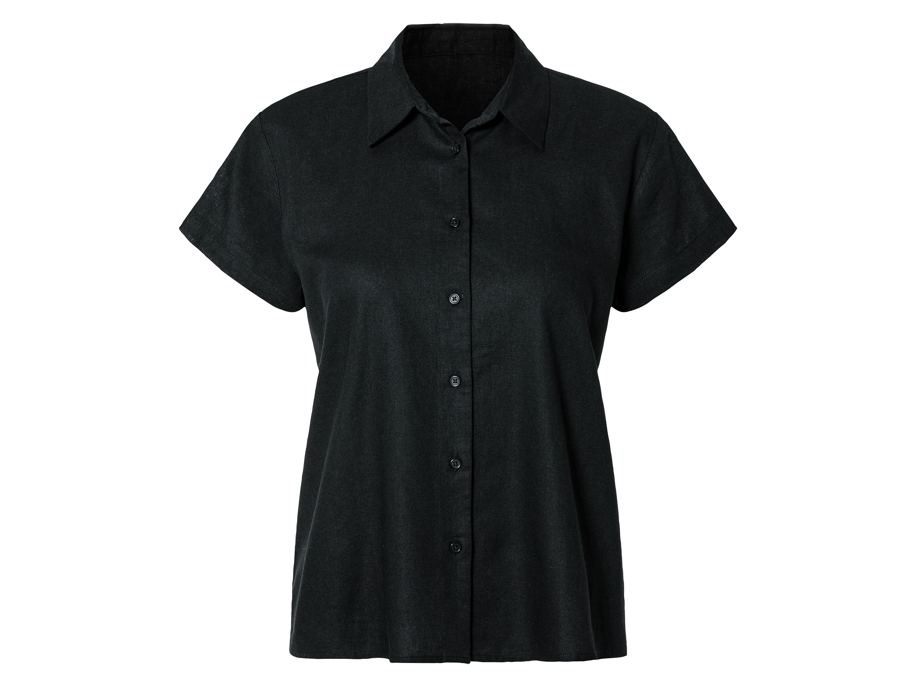 esmara Bluzka damska z lnem Czarny, 40