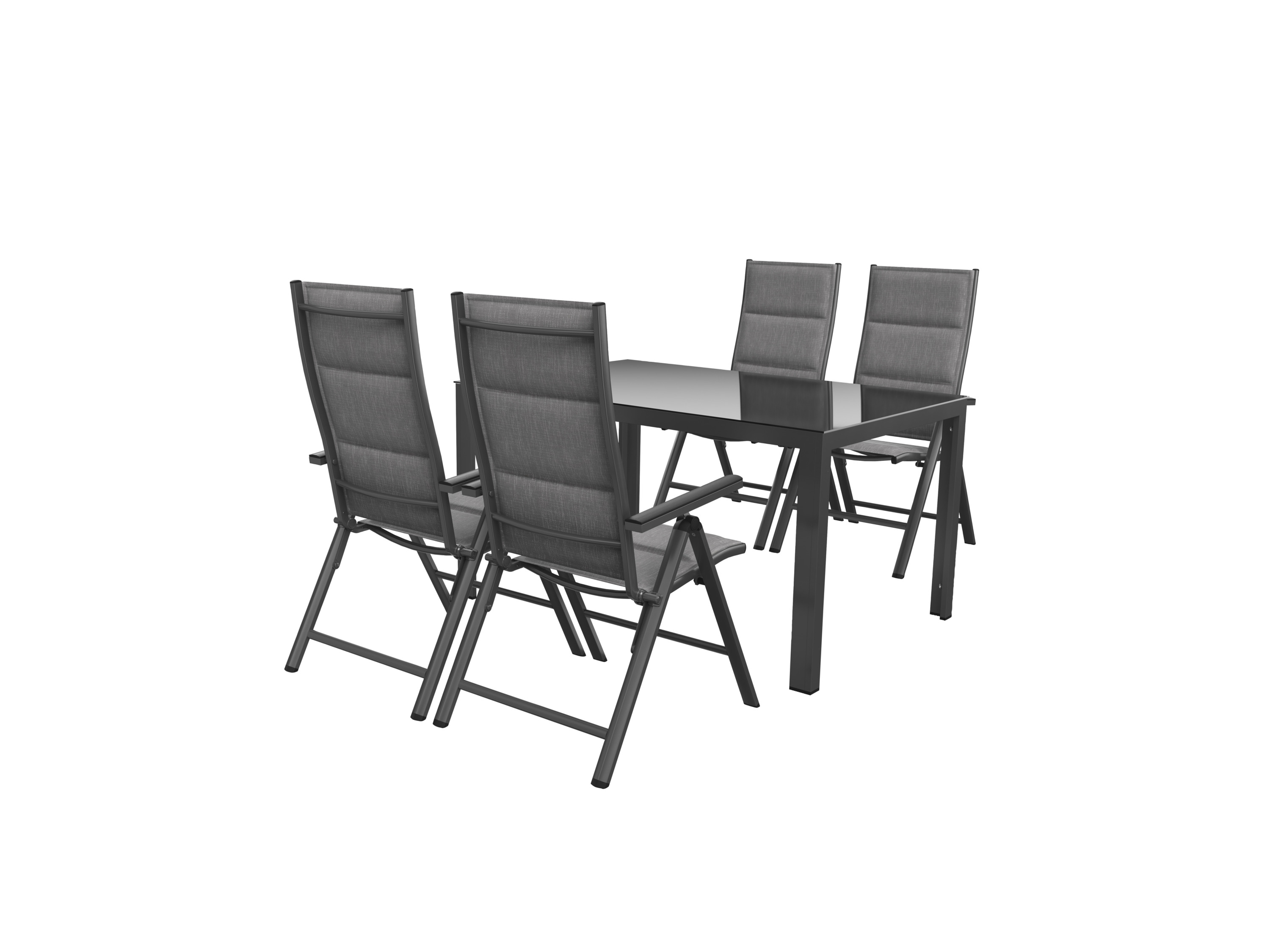 Livarno home Zestaw aluminiowych mebli ogrodowych Toronto, stół i 4 fotele