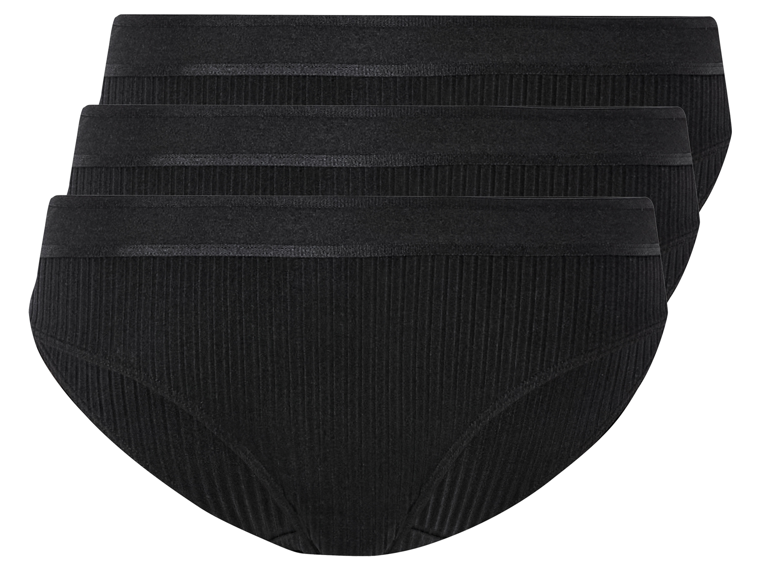 esmara Figi damskie z tkaniny żeberkowej, 3 pary Czarny, M40/42