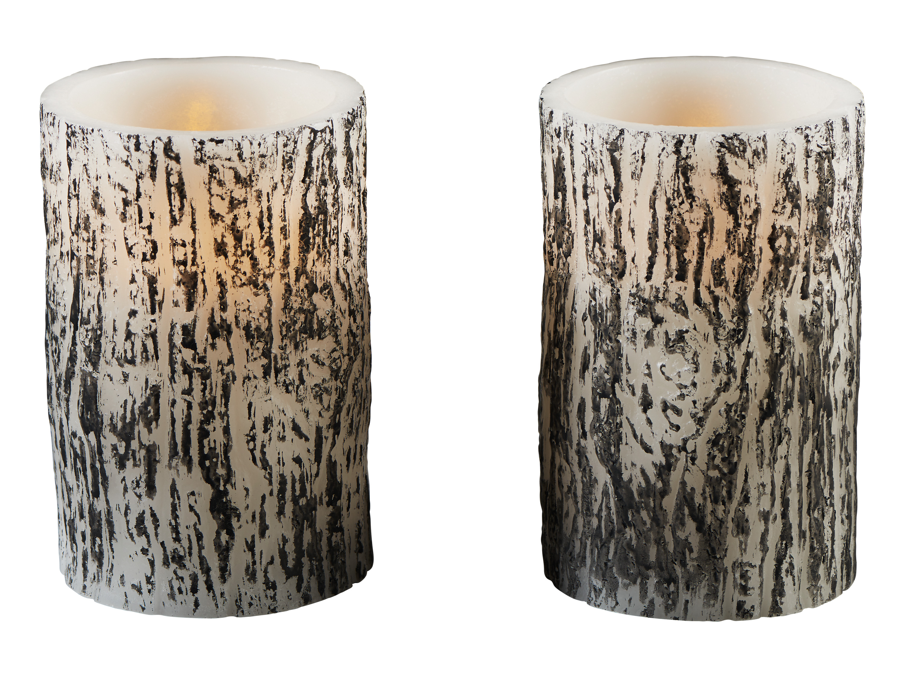 Livarno home Świeca lub zestaw 2 świec z naturalnego wosku LED Wygląd drewna