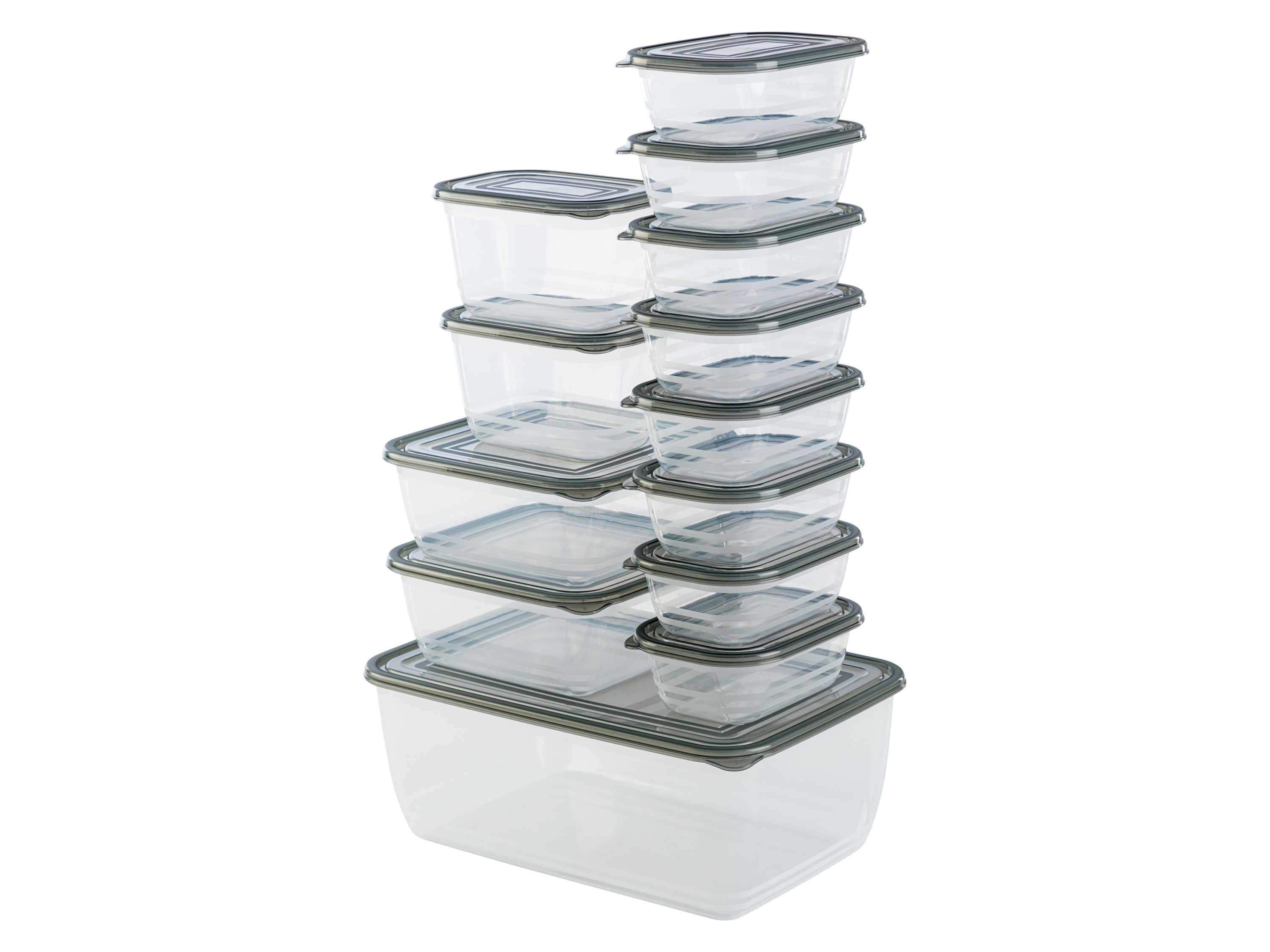 Livarno home Zestaw 13 pojemników do przechowywania żywności Szary