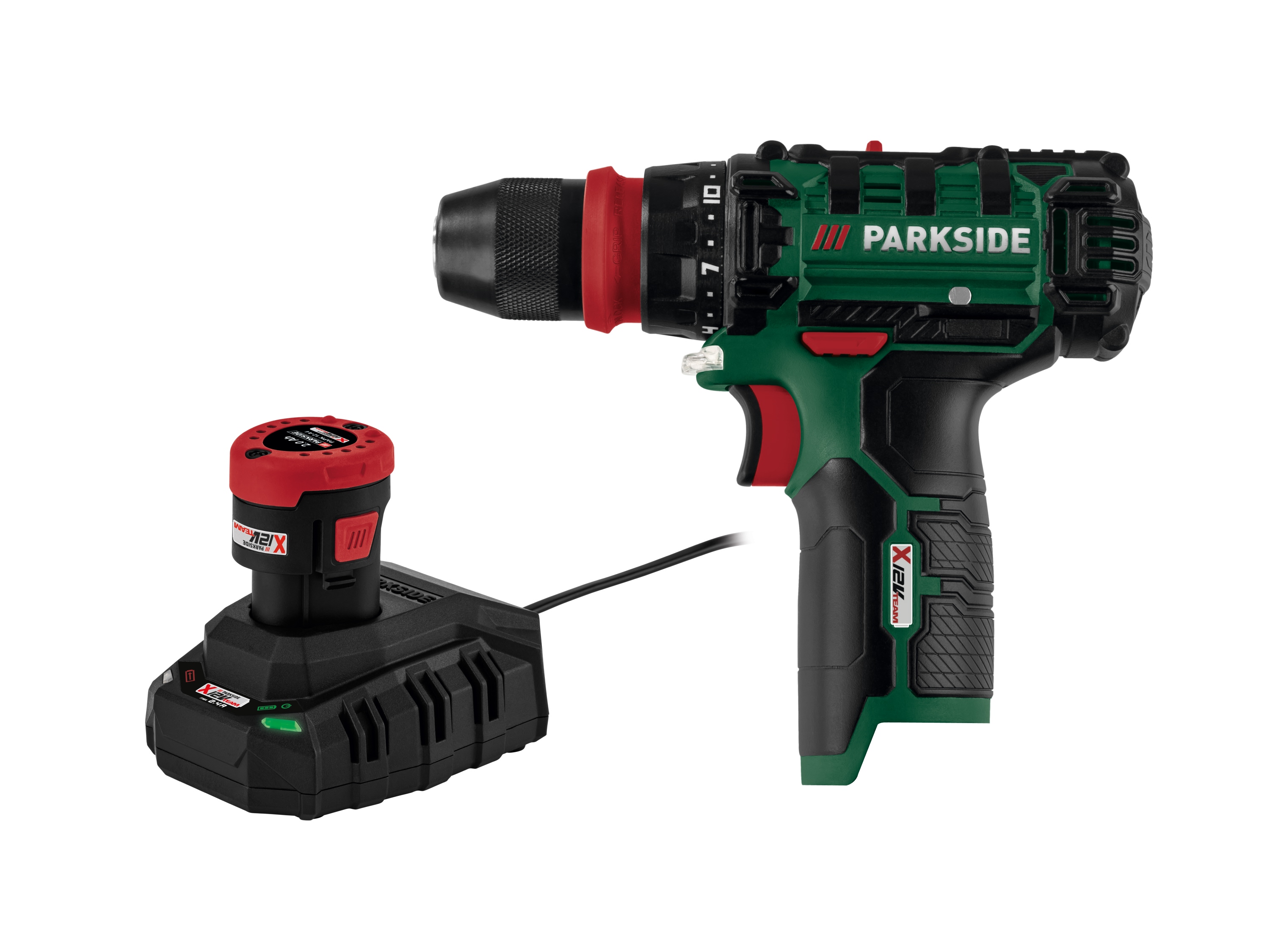 Zestaw Akumulatorowa wiertarkowkrętarka, 12 V z akumulatorem, 2 Ah i ładowarką, 2,4 A