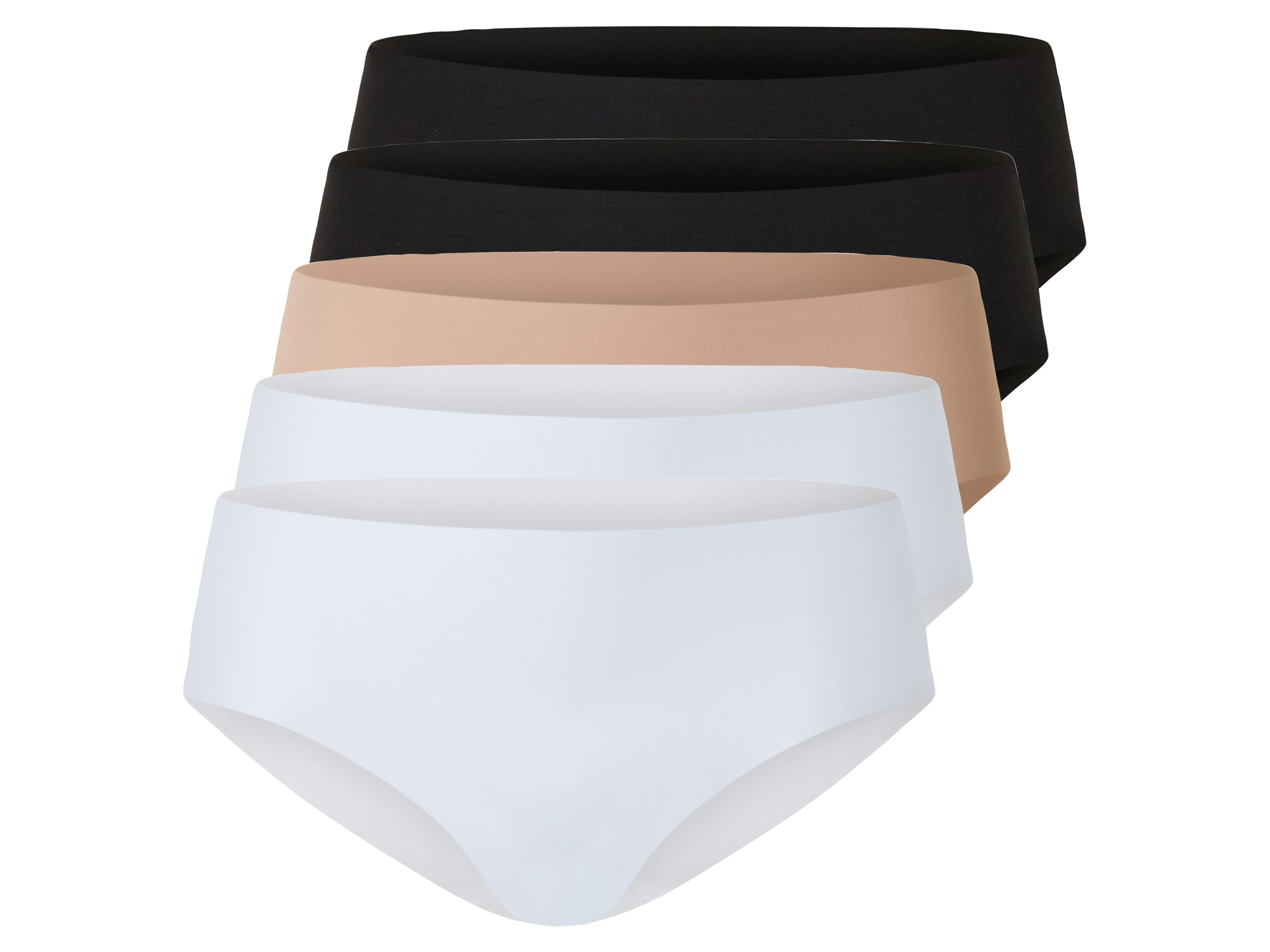 esmara Hipstery damskie cięte laserowo, 5 par Czarny/beżowy/biały, L44/46