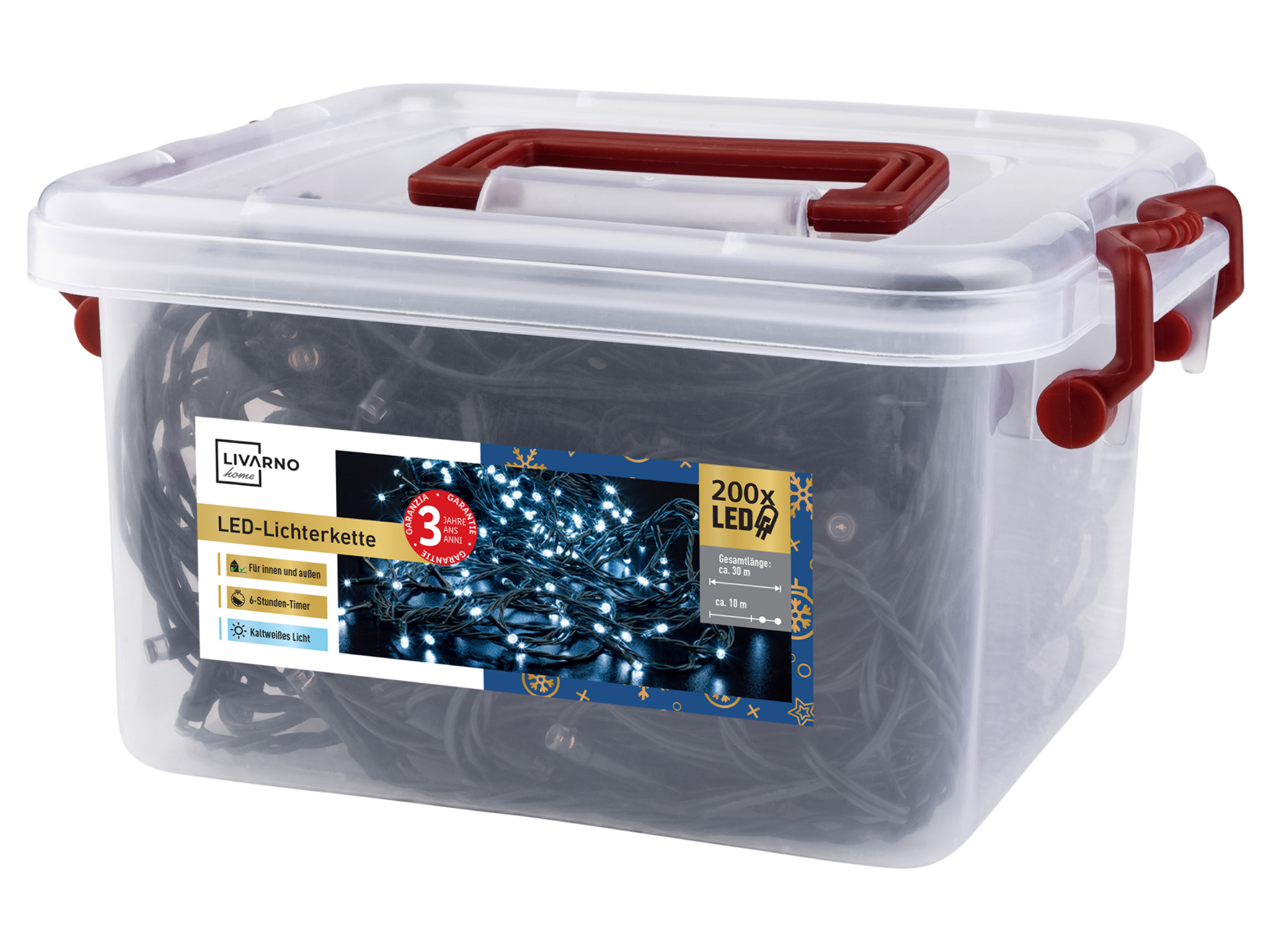 Livarno home Łańcuch świetlny, 200 diod LED Zimna biel