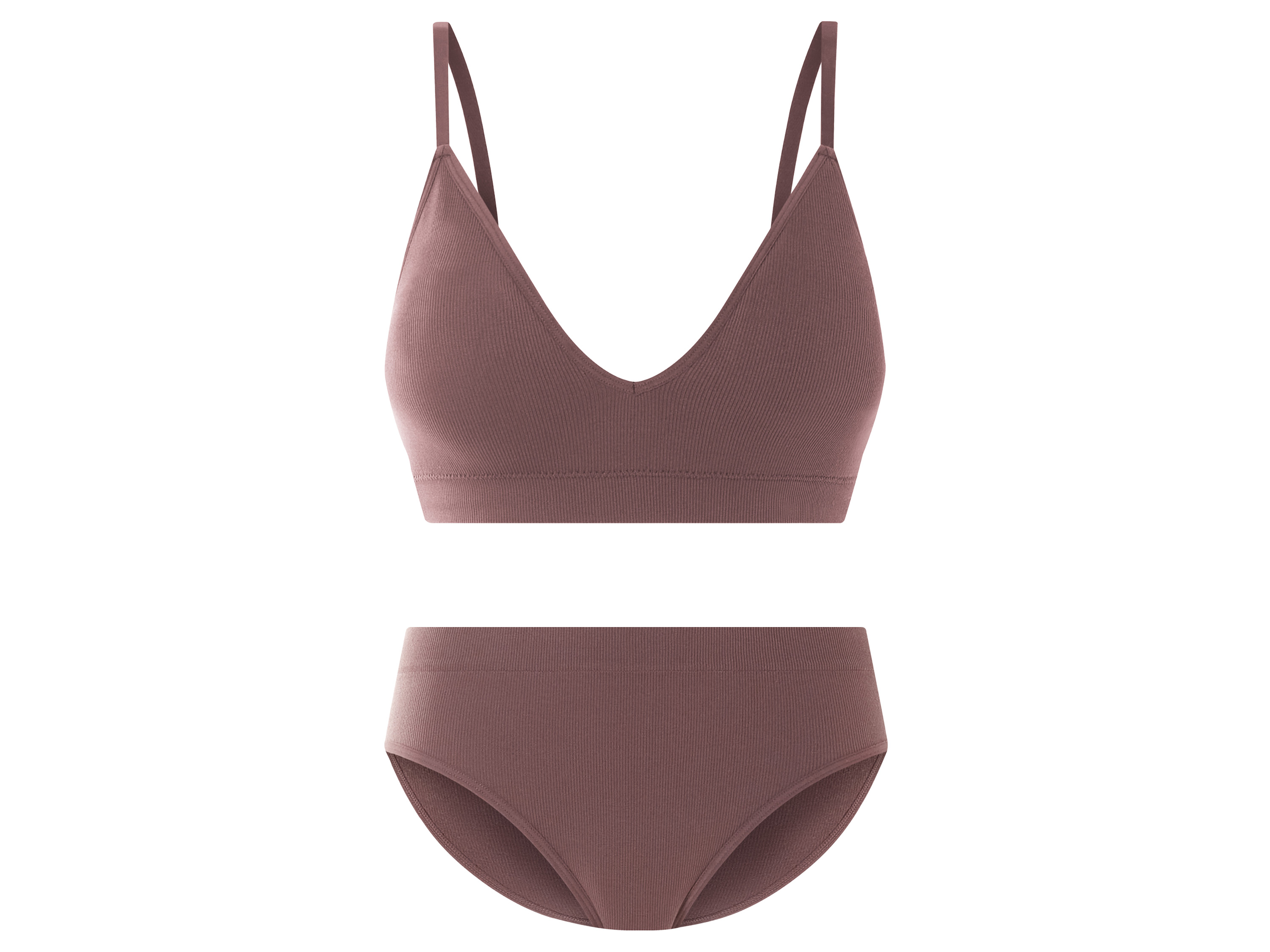 esmara Komplet bielizny damskiej prążkowanej Malinowy, XS 32/34