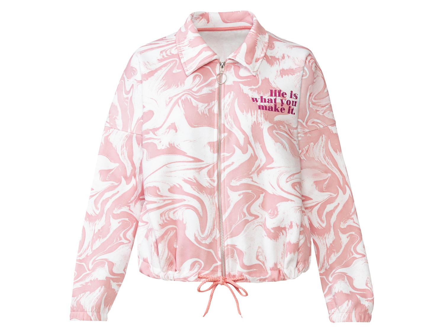 esmara Bluza damska z wiązaniem u dołu Różowy/biały, M 40/42