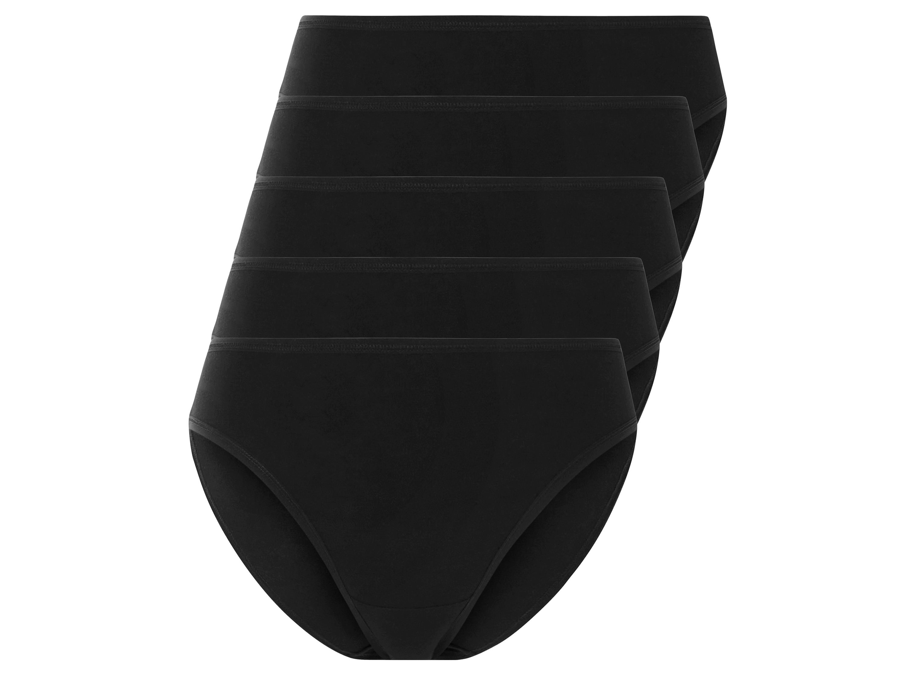 esmara Majtki figi damskie z bawełną, 5 par Czarny, XS 32/34