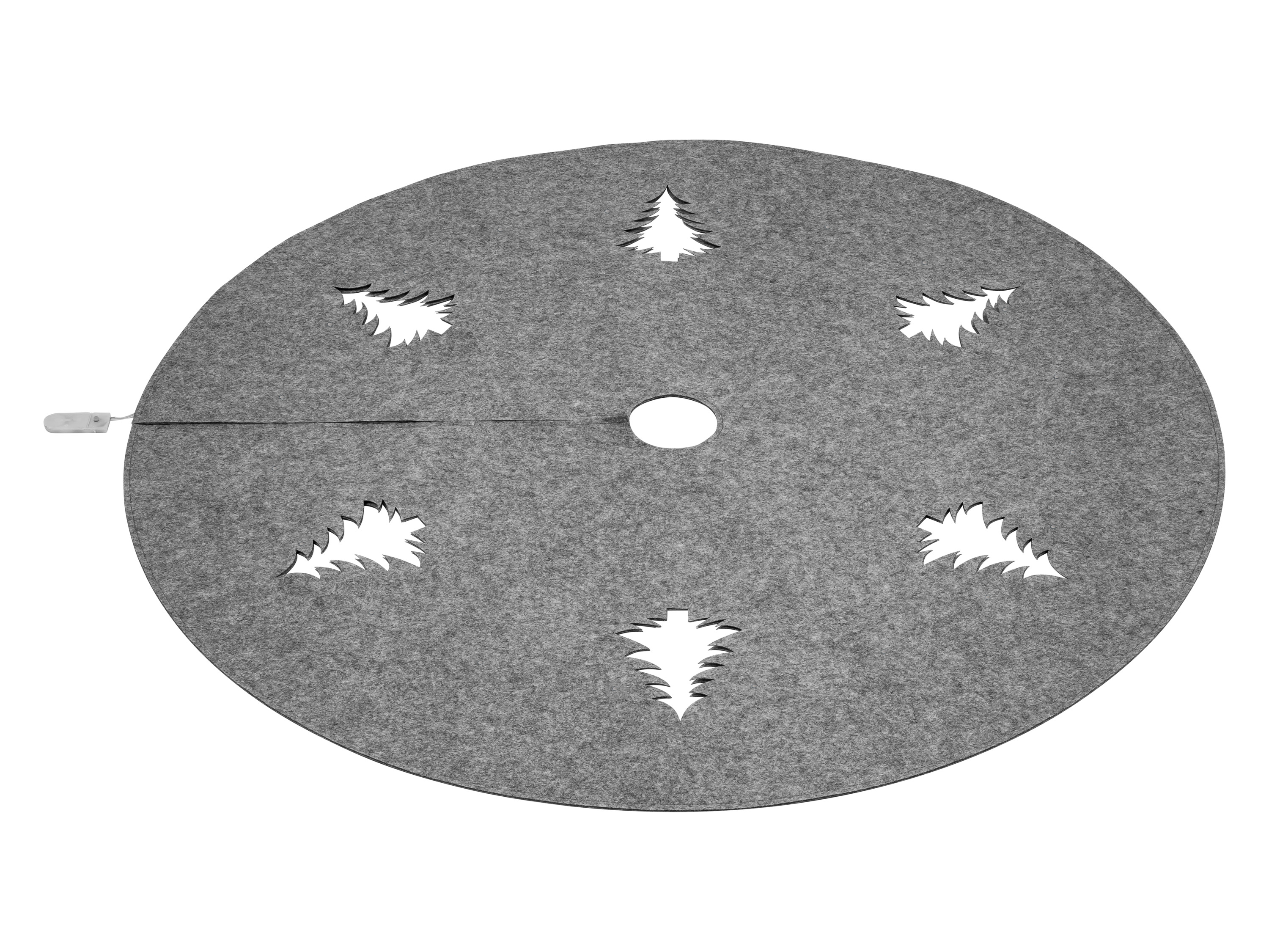 Livarno home Ozdobna osłona LED na stojak choinki Okrągły, Szary