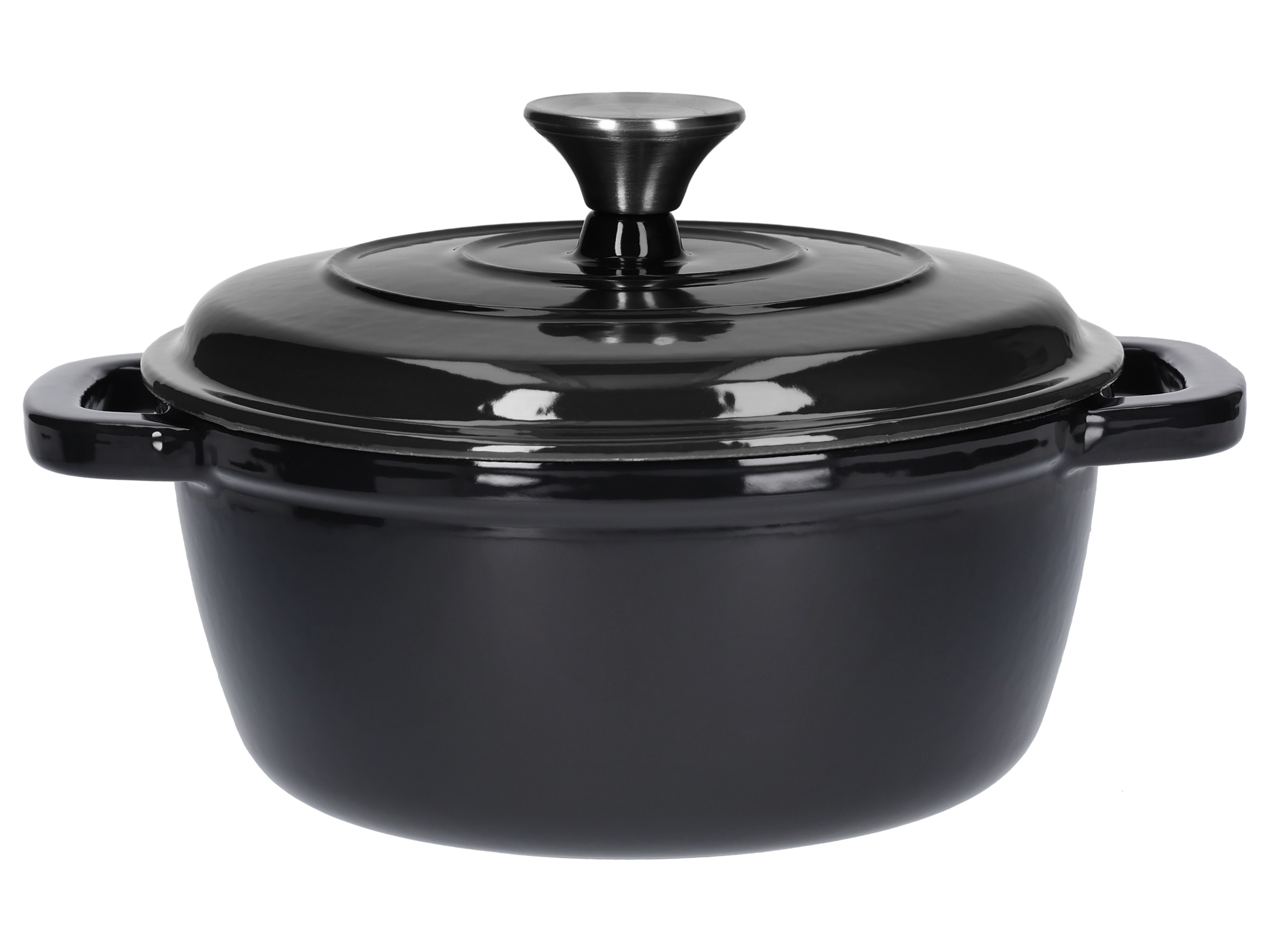 Silvercrest Garnek żeliwny z pokrywką, 21,3 cm Czarny