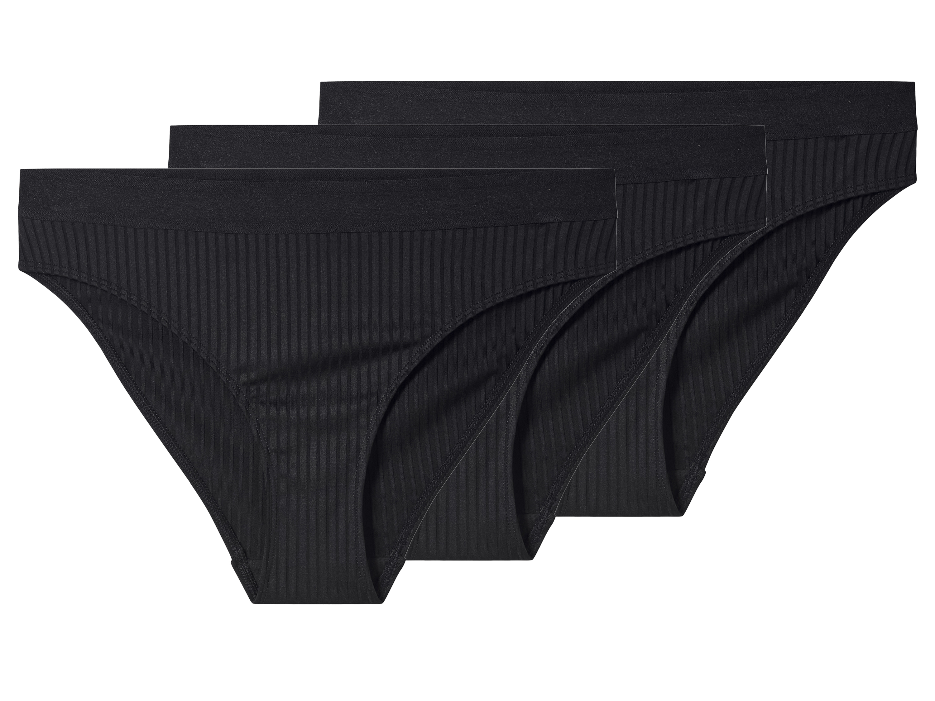 esmara Majtki figi damskie, 3 pary Czarny, L44/46
