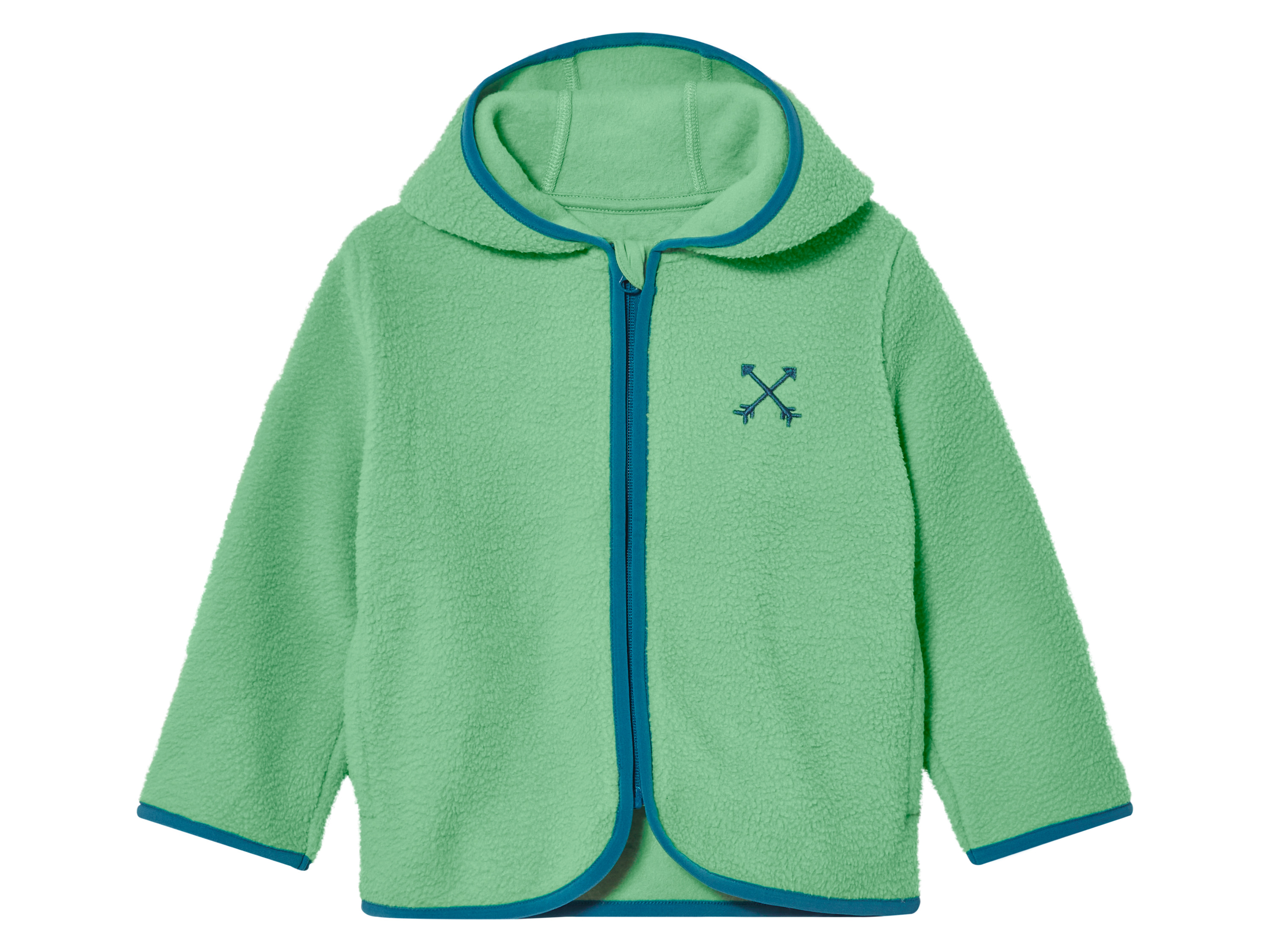 lupilu Bluza dziecięca polarowa z kapturem Zielony, 110/116