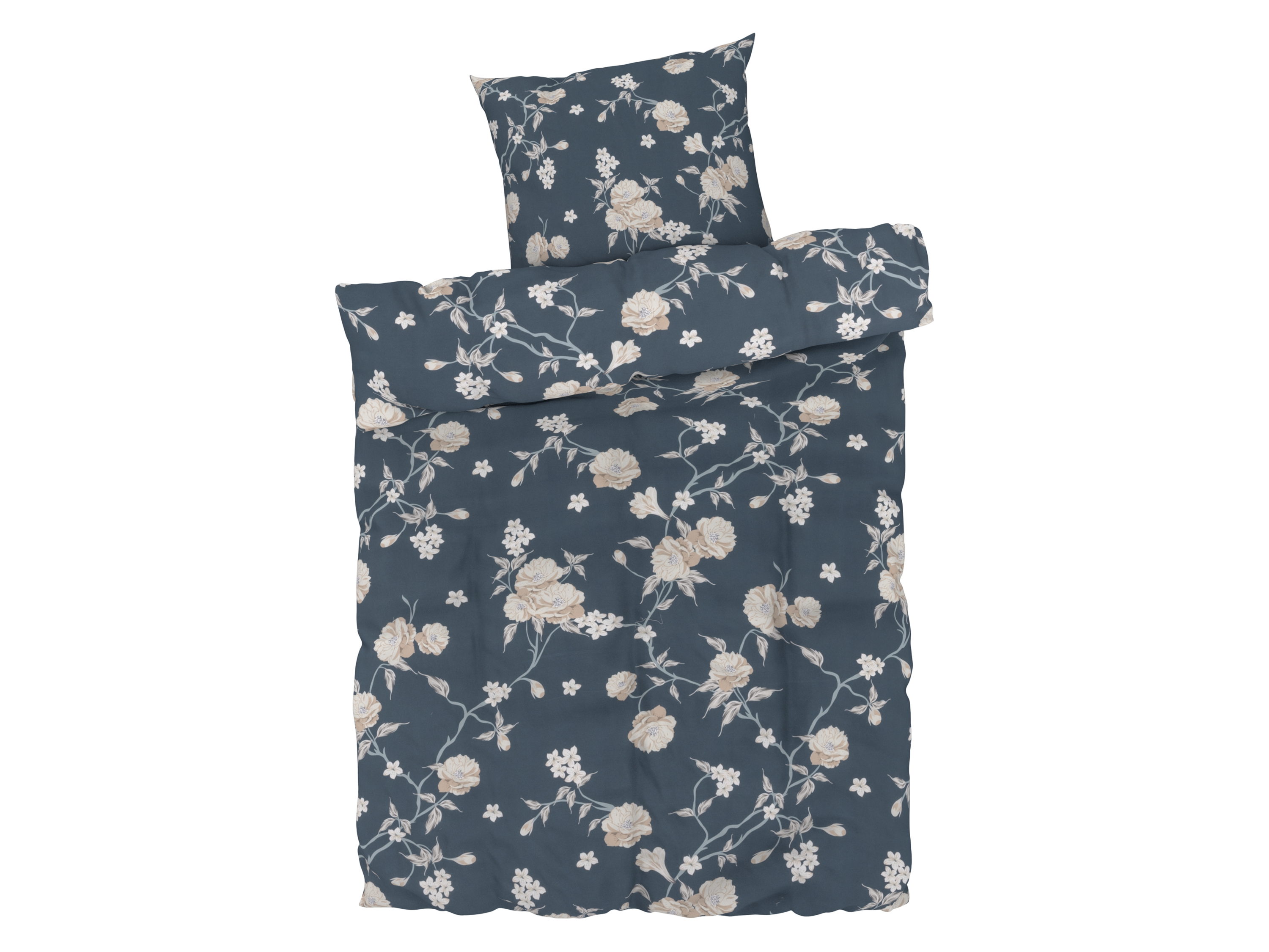 Livarno home Pościel z mikrowłókna satynowego, 140 x 200 cm Granatowy