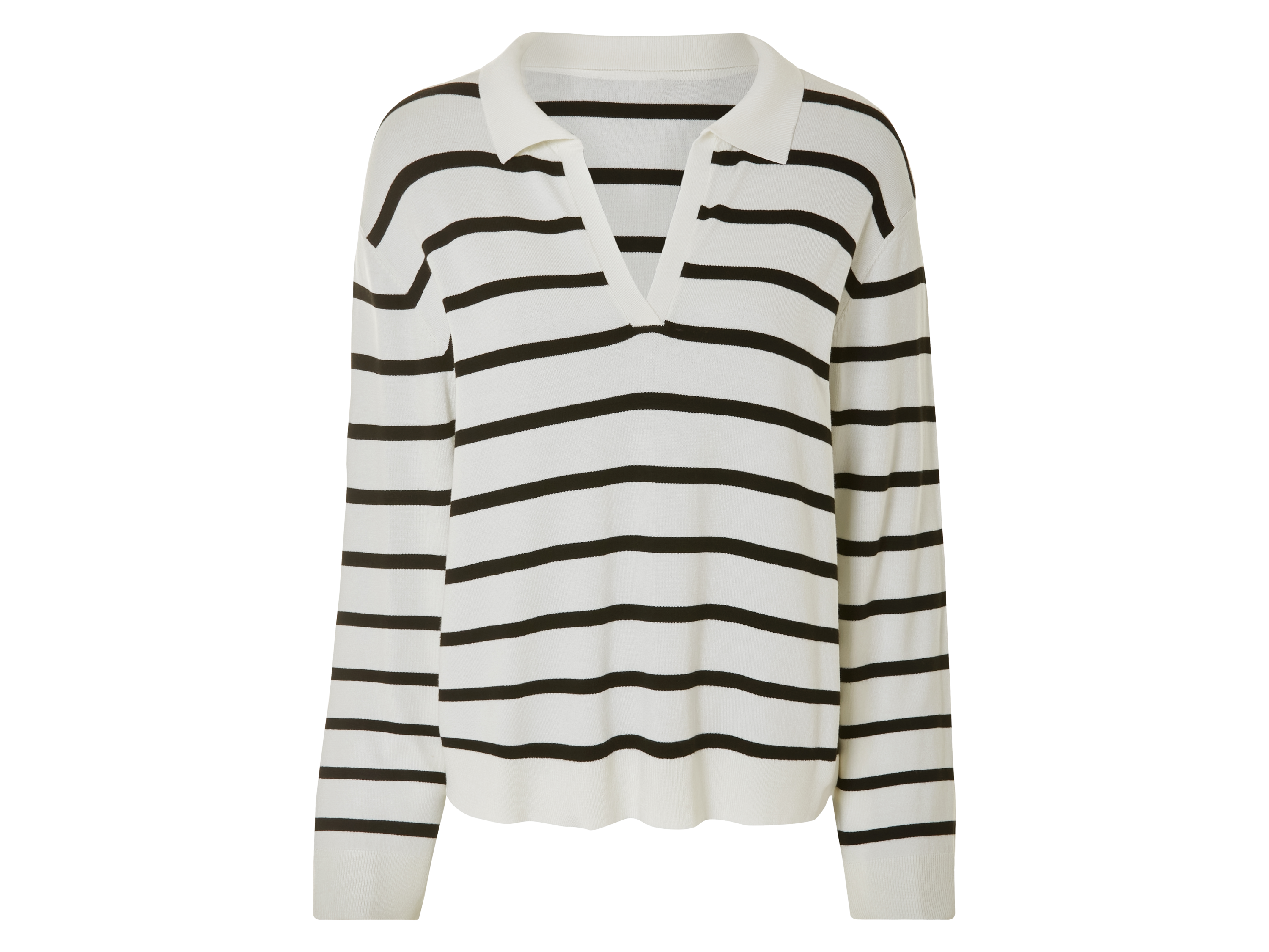 esmara Sweter damski z cienkiej dzianiny Biały/ czarny, L44/46