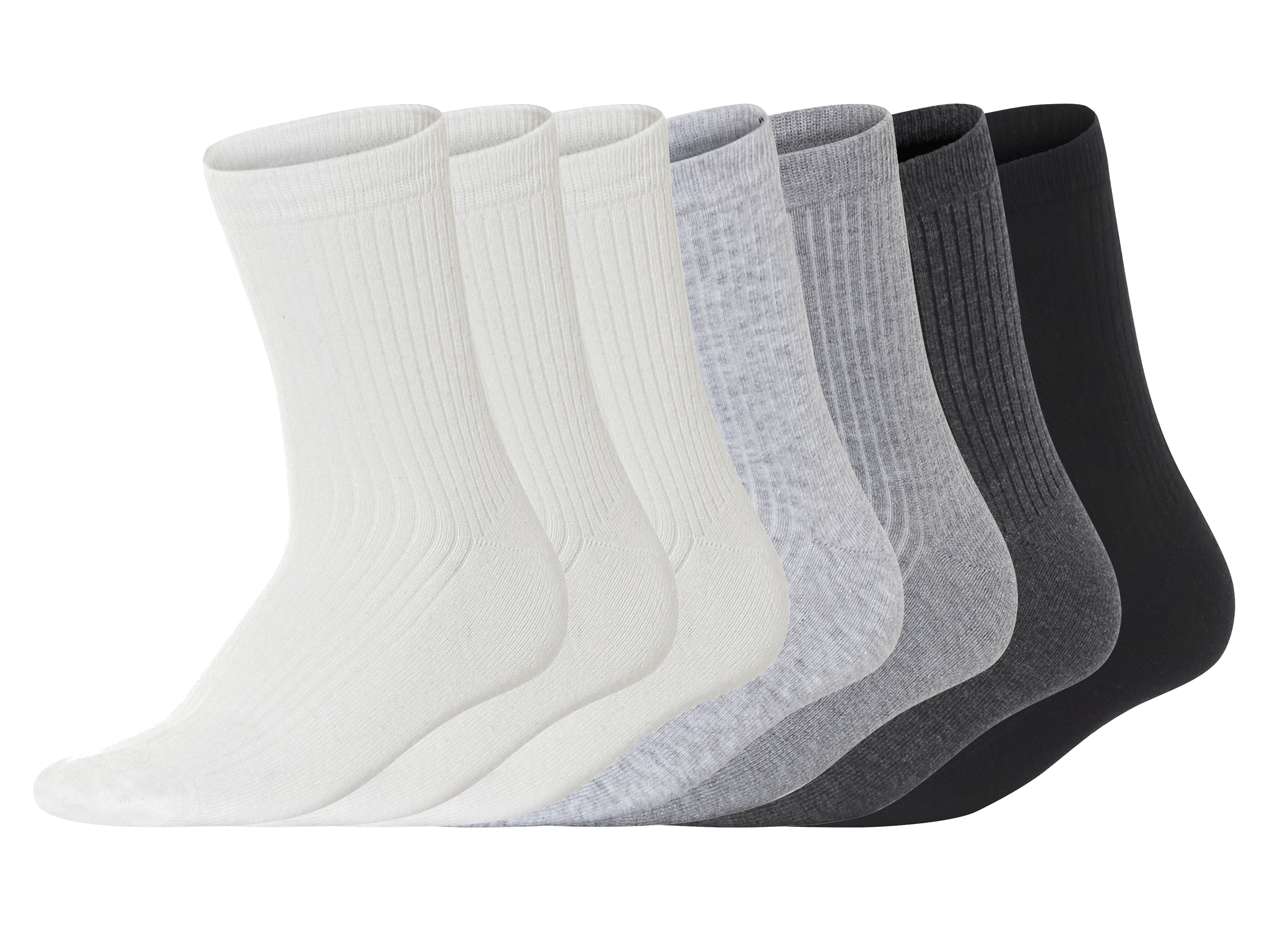 esmara Skarpetki damskie, 7 par biały/jasnoszary/szary/czarny, 39-42